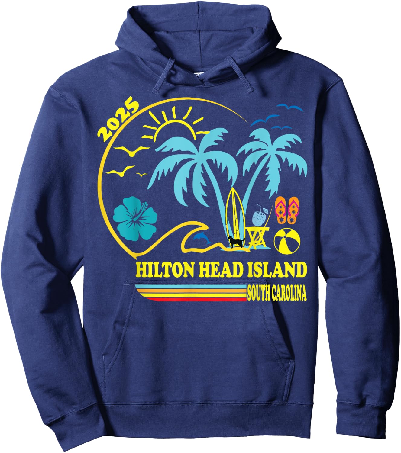 Hilton Head Island South Carolina 2025 Family Trip Matching Hoodie - Hoodie | Navy
