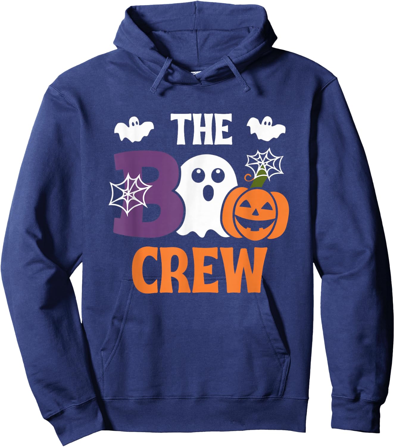 The Boo Crew Cute Halloween Ghost Pumpkin Bat Kids & Adults Hoodie - Hoodie | Navy