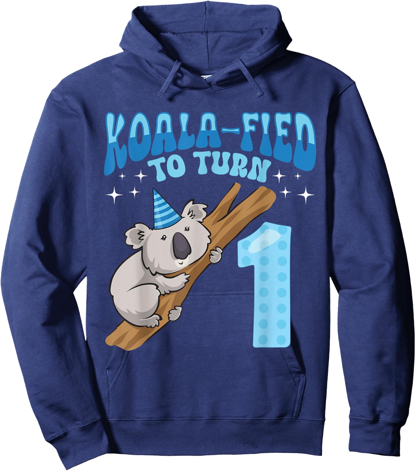 Koala-fied To Turn 1 Year Old 1st Birthday Party Koala Hoodie - Hoodie | Navy