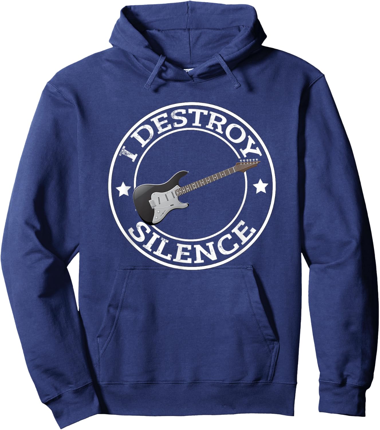 I Destroy Silence Guitar Funny Guitar Player Gift Guitarist Hoodie - Hoodie | Navy
