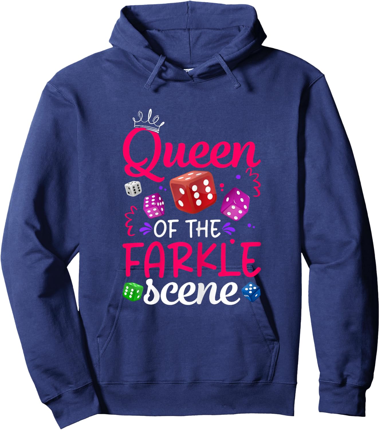 Queen Of The Farkle Scene Funny Farkle player Women Hoodie - Hoodie | Navy