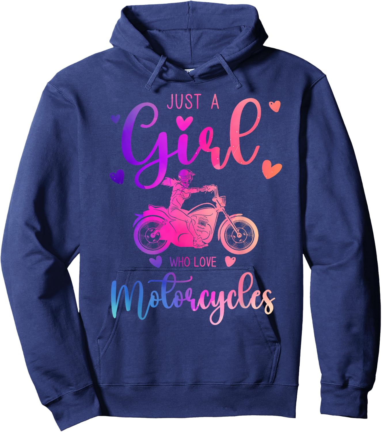 Just a Girl Who Loves Motorcycles Dress and Kids Hoodie - Hoodie | Navy