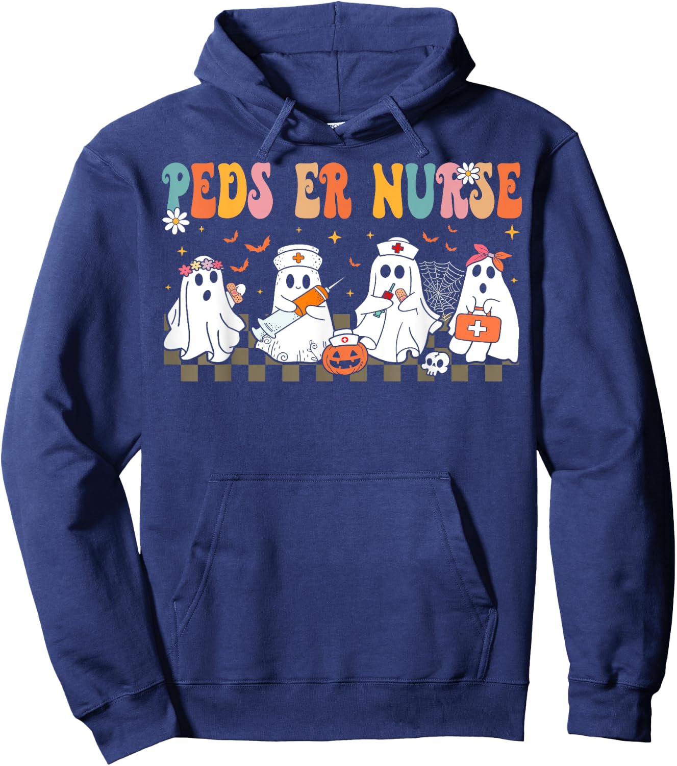 PEDS Emergency Department Halloween RN ER Pediatric ED Nurse Hoodie - Hoodie | Navy