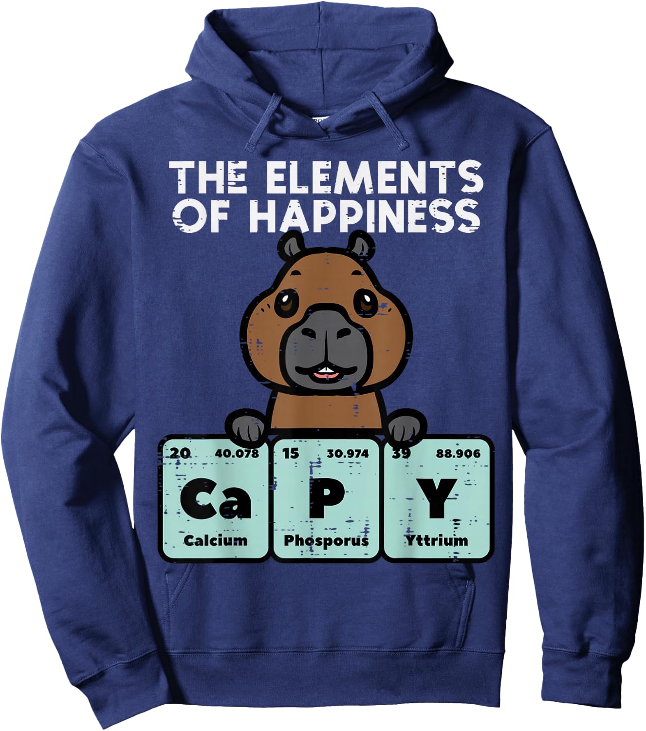 Capybara Elements of Happiness Capy Science Men Women Kids Hoodie - Hoodie | Navy