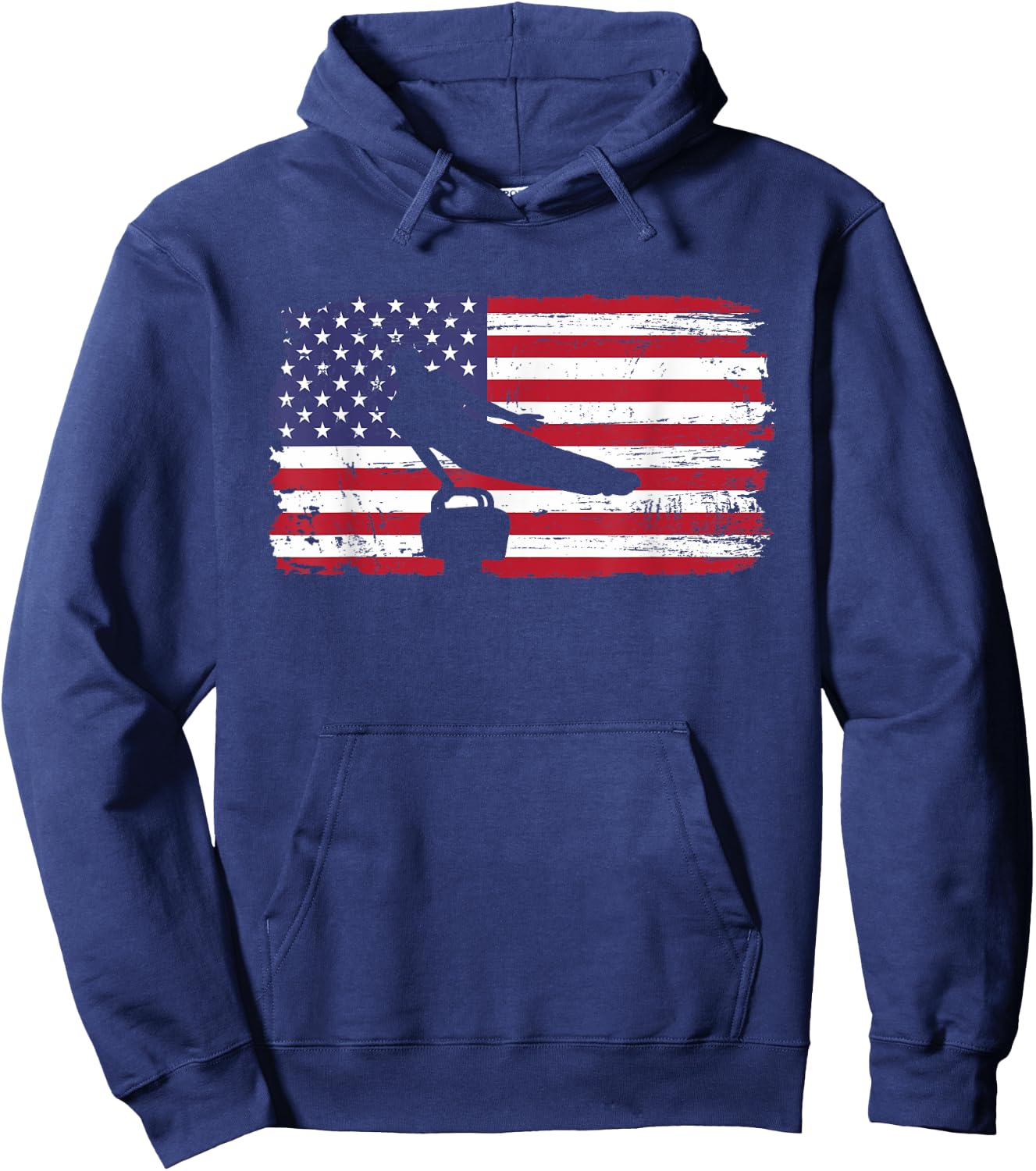 Gymnastics Pommel Horse Guy USA American Flag Sports Team Hoodie - Hoodie | Navy
