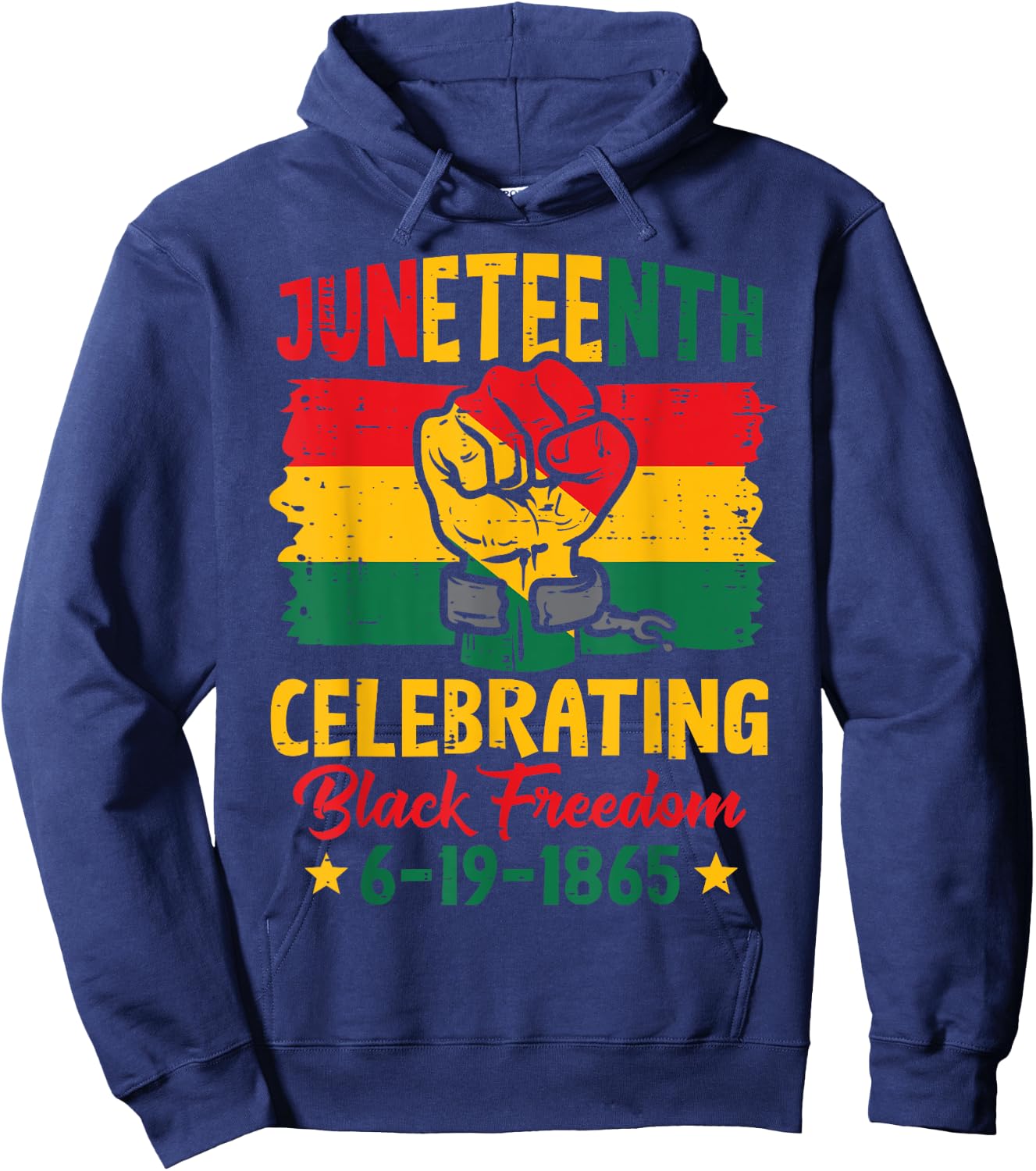 Juneteenth Celebrating Black Freedom Fist Women Men Kids Hoodie - Hoodie | Navy