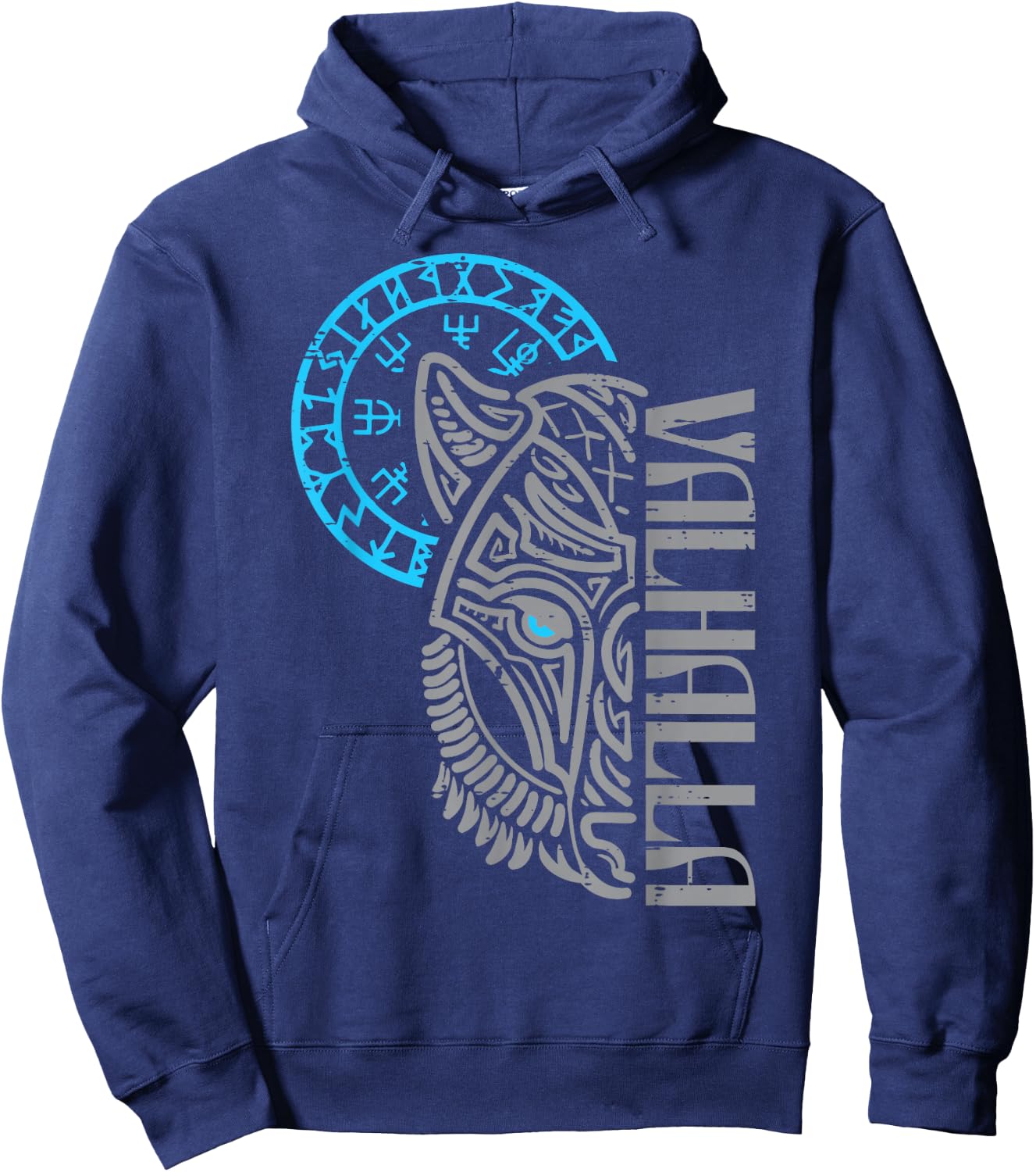 Viking Valhalla Wolf Mask Norse Mythology Men Women Kids Hoodie - Hoodie | Navy