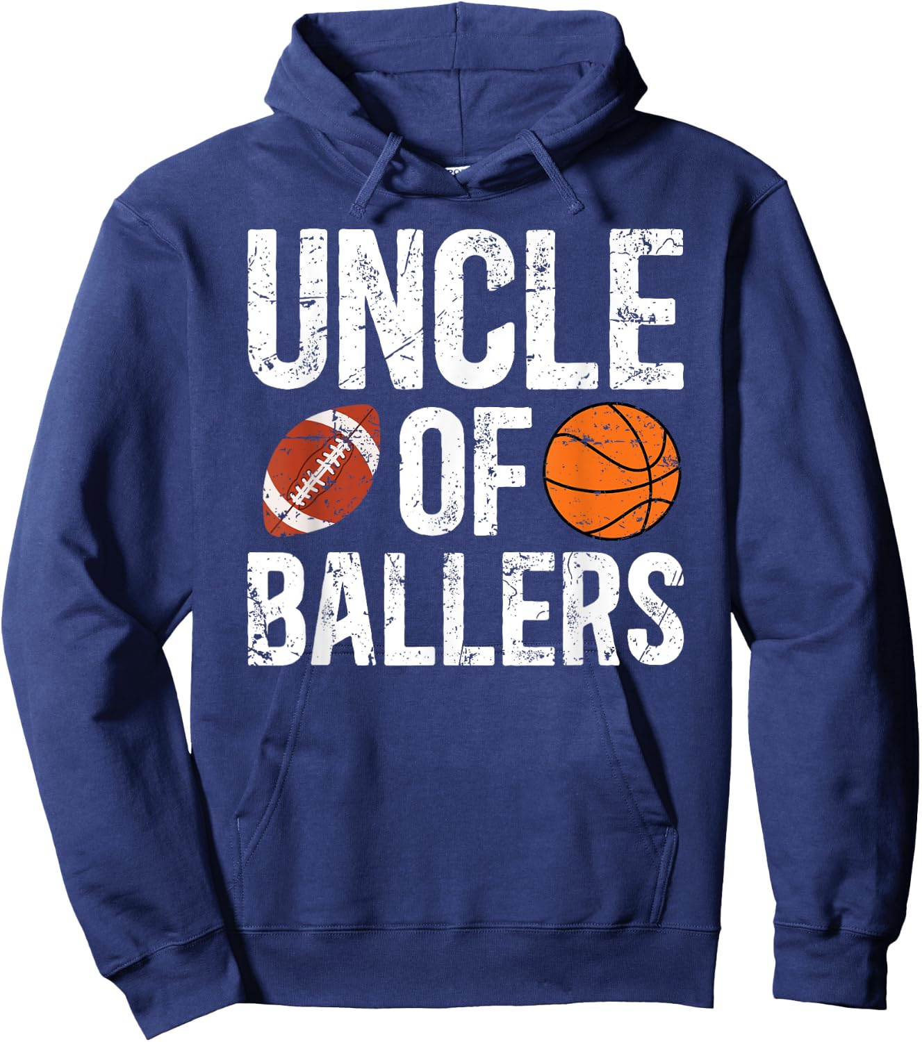 Uncle Of Ballers Proud Football Basketball Uncle Hoodie - Hoodie | Navy