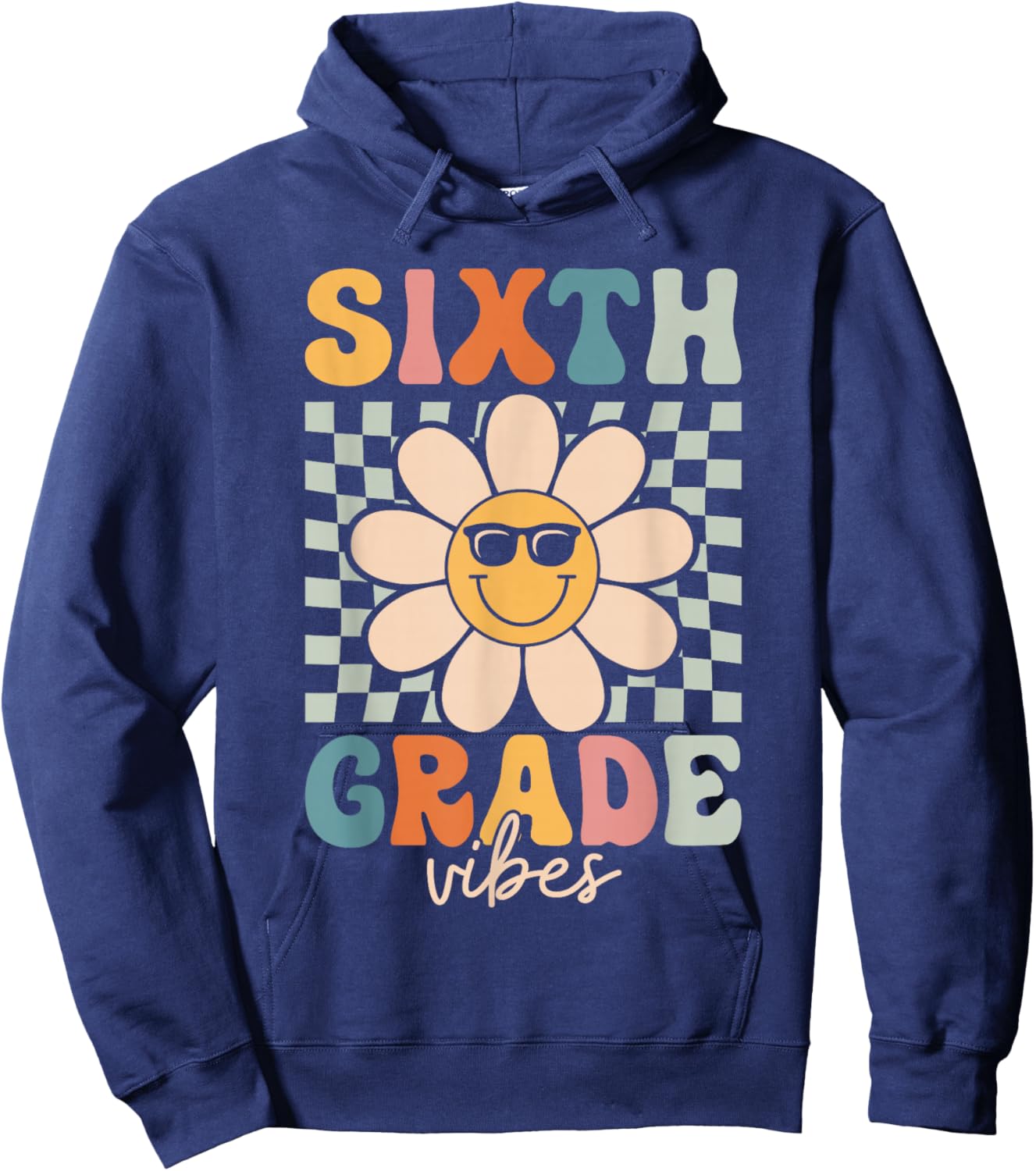 Sixth Grade Vibes - 6th Grade Team Retro 1st Day of School Hoodie - Hoodie | Navy