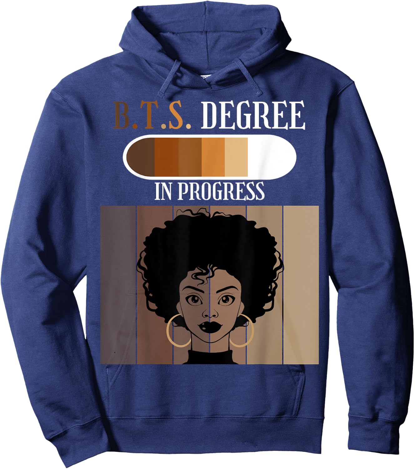 Bachelor of Tourist Studies BTS Degree In Progress Afro Hoodie - Hoodie | Navy