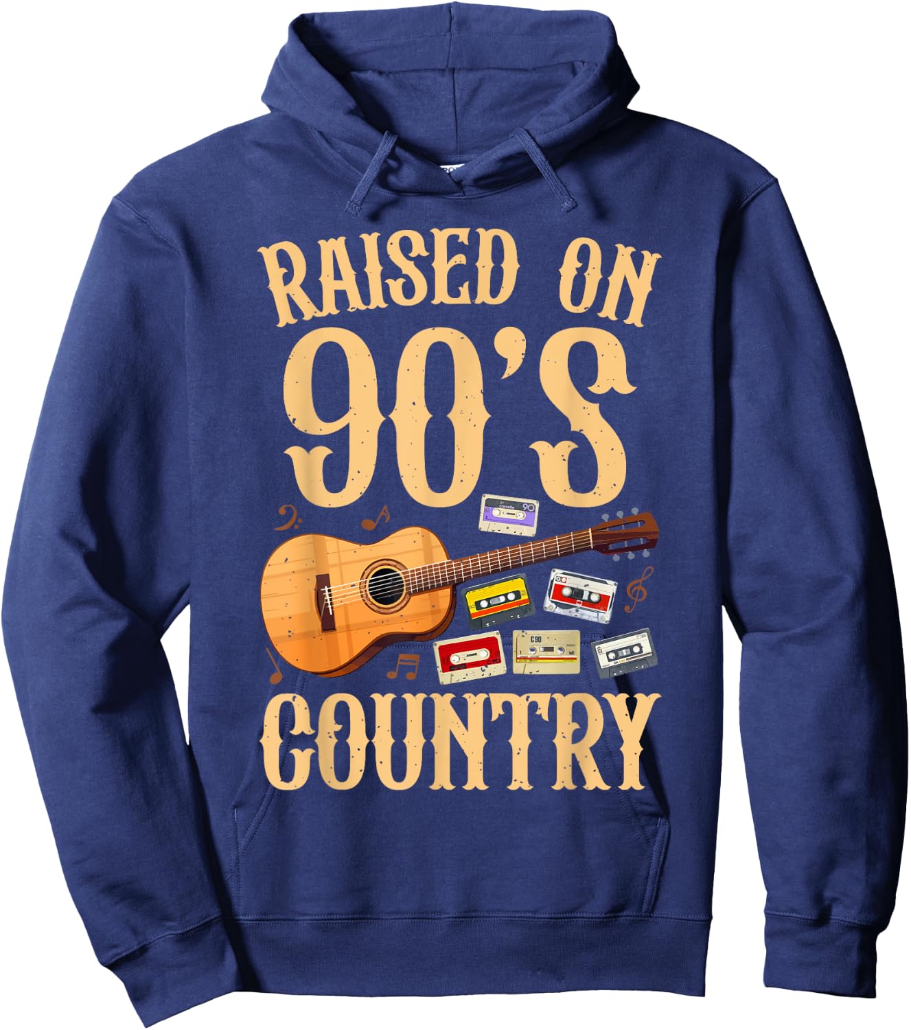 Country Music Art Women Classic 90s Country Concert Hoodie - Hoodie | Navy