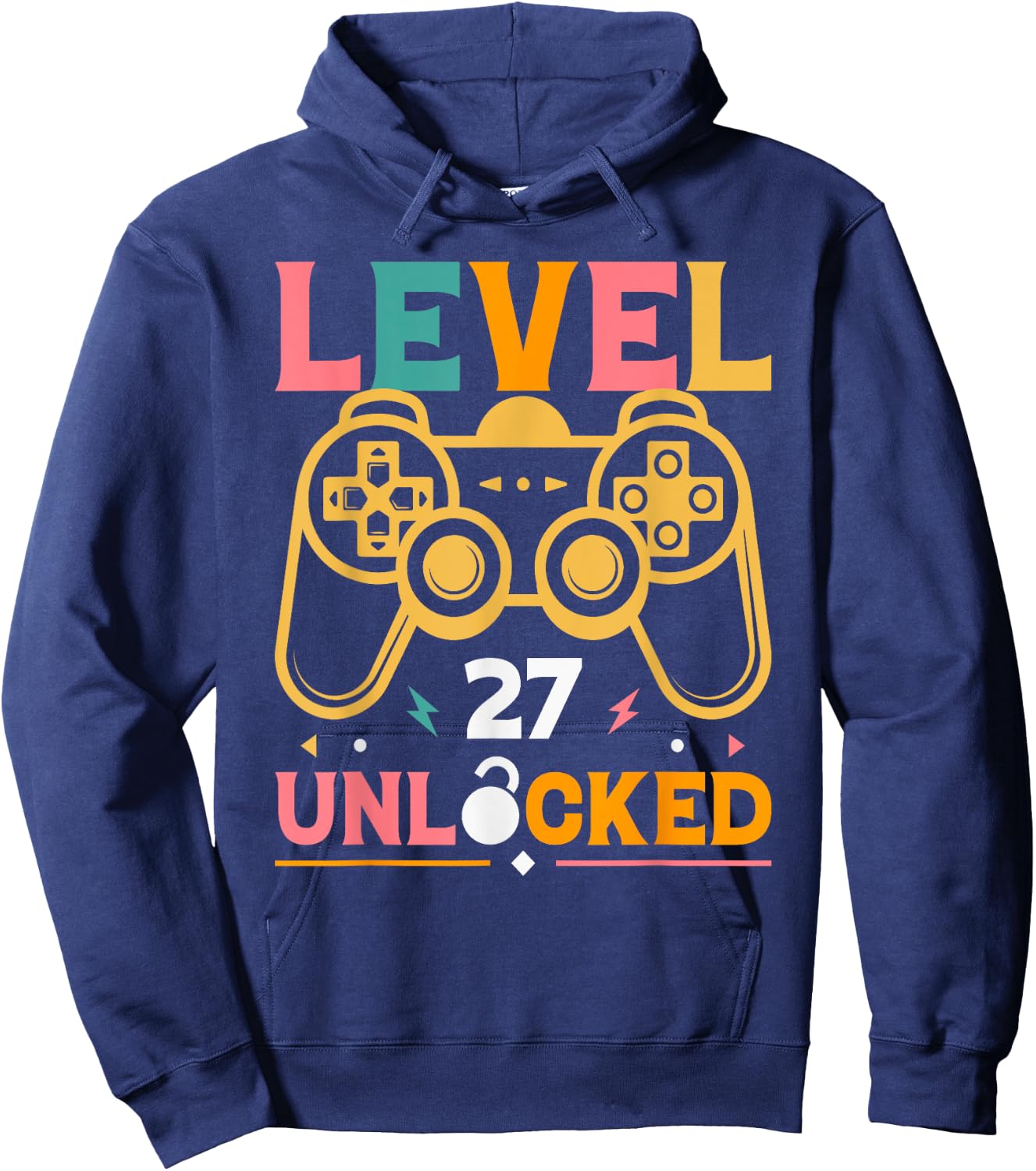 Level 27 Unlocked - 27th Birthday Gamer Hoodie - Hoodie | Navy