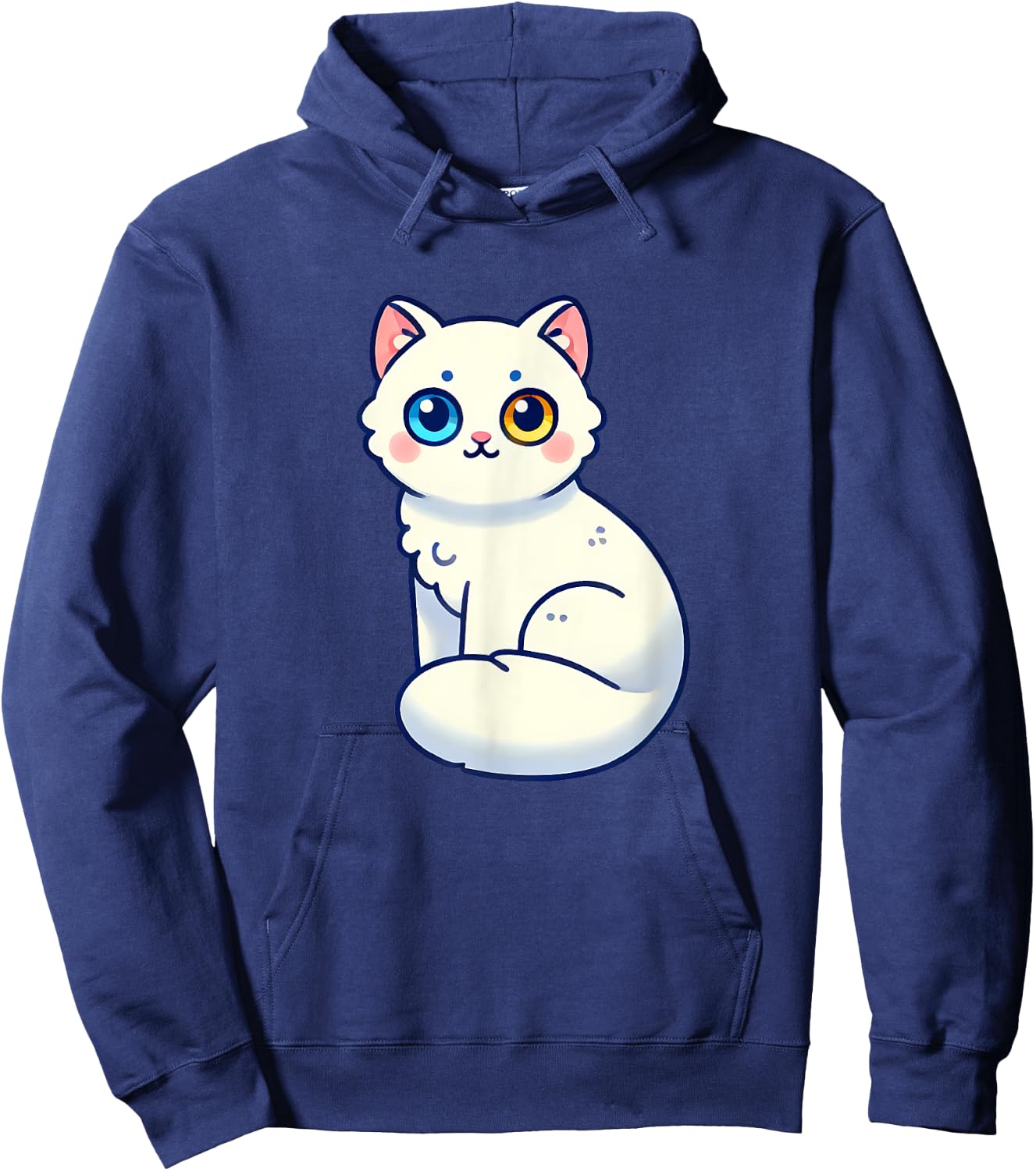 Cat With Heterochromia Cute Cat Lover Men Women Kids Hoodie - Hoodie | Navy
