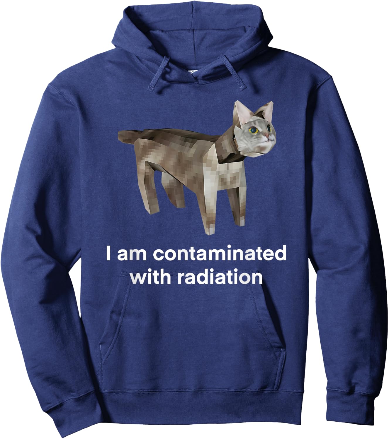 I Am Contaminated with Radiation Cat Hoodie - Hoodie | Navy