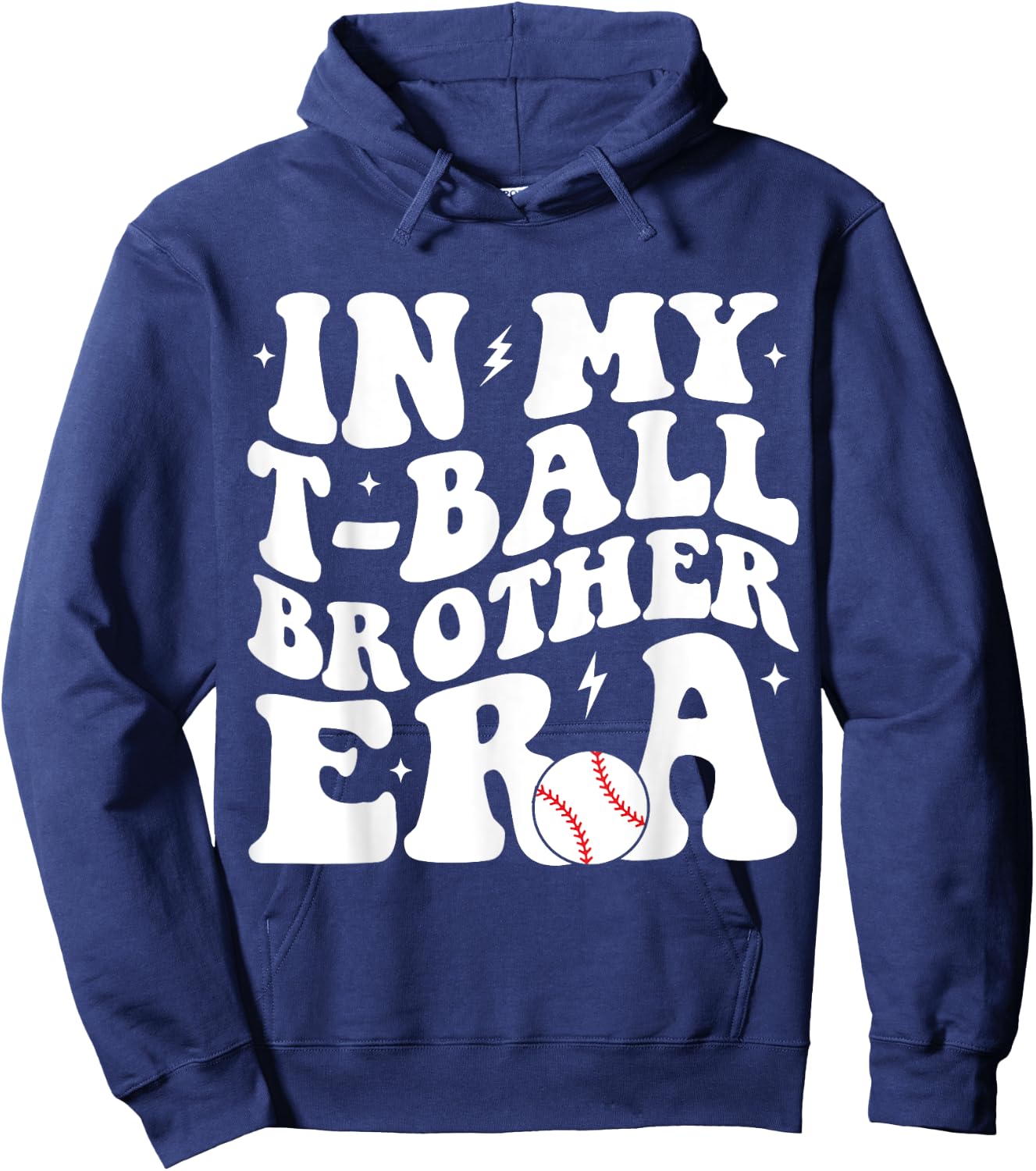 In My T-Ball Brother Era Groovy Funny -Ball Brother Hoodie - Hoodie | Navy