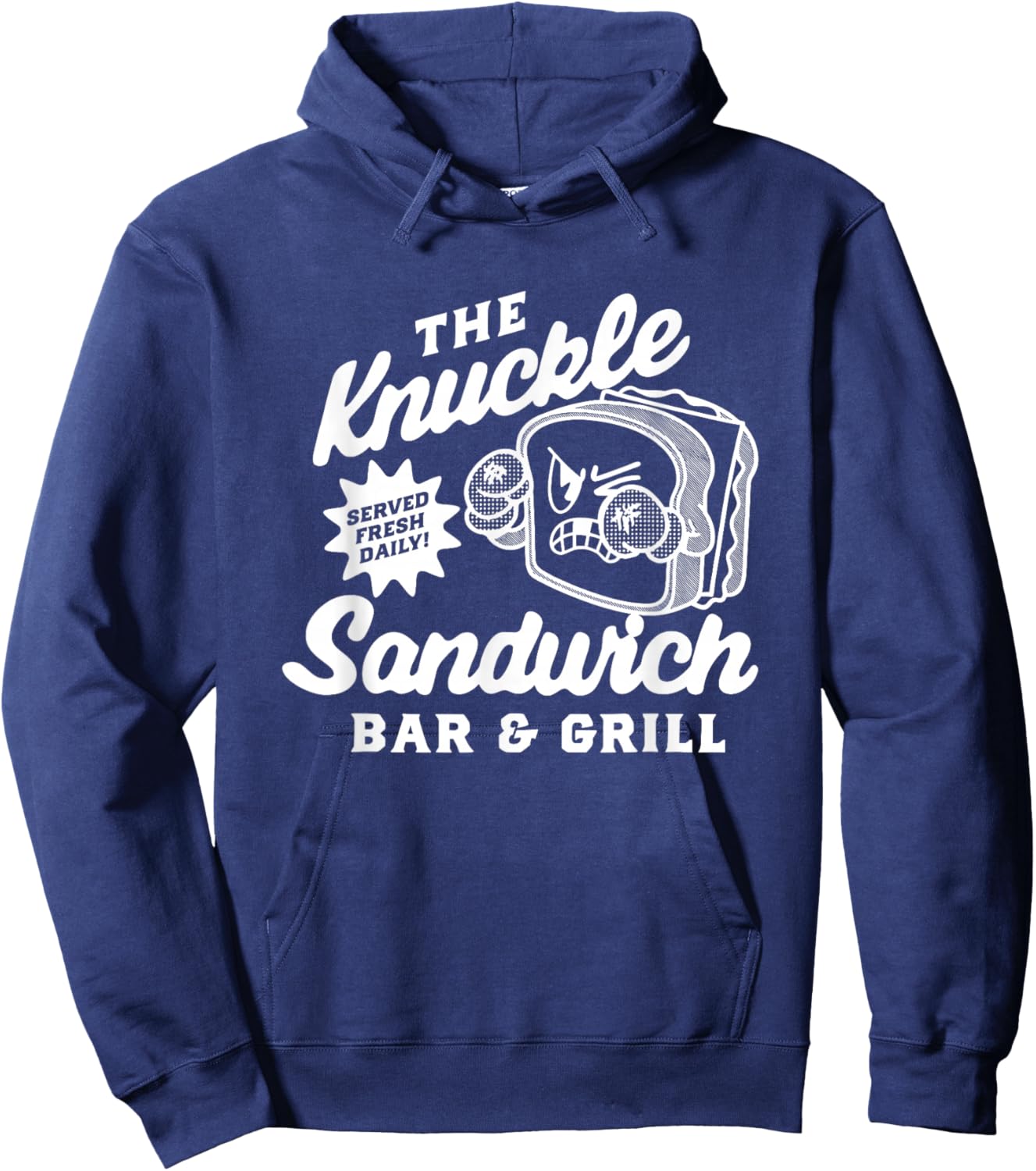 The Knuckle Sandwich Bar & Grill Fighting Joke Bar Dad Hoodie - Hoodie | Navy