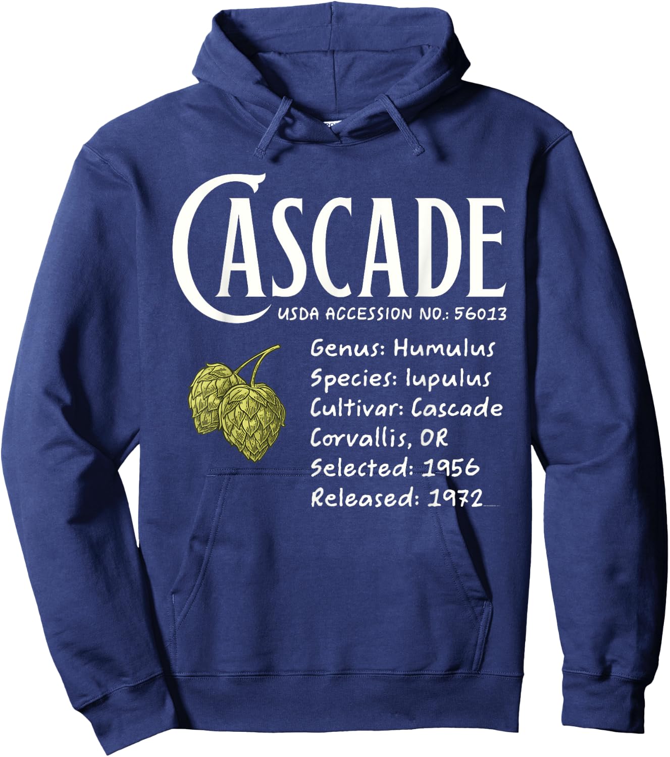 Cascade Hops Historic Cultivar Hoodie - Hoodie | Navy