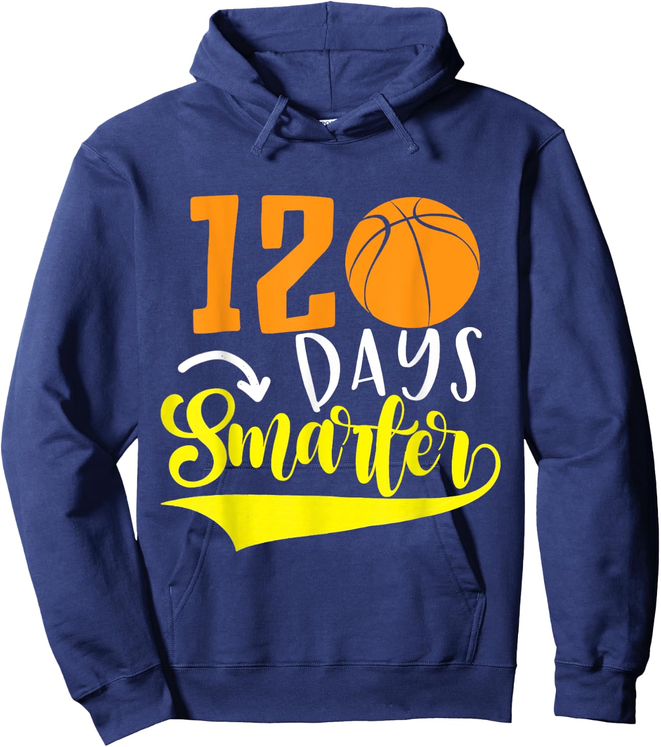 120th Day of School Teacher 120 days smarter basketball Hoodie - Hoodie | Navy