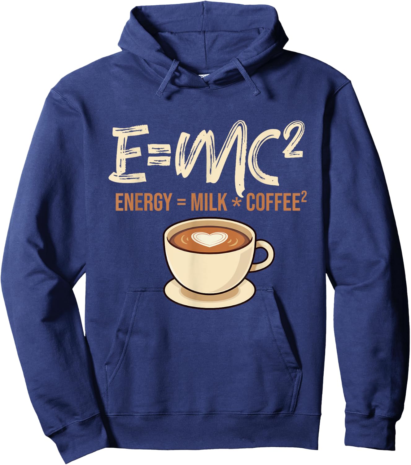 E = MC2 - Coffee Lover Caffeine Lover Breakfast Hoodie - Hoodie | Navy