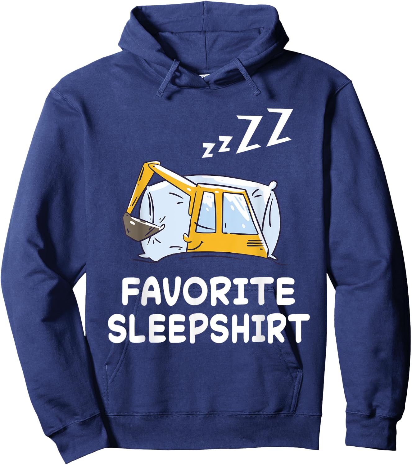 Dredger Digger Excavator Nap Sleeping Sleep Pajama Nightgown Hoodie - Hoodie | Navy