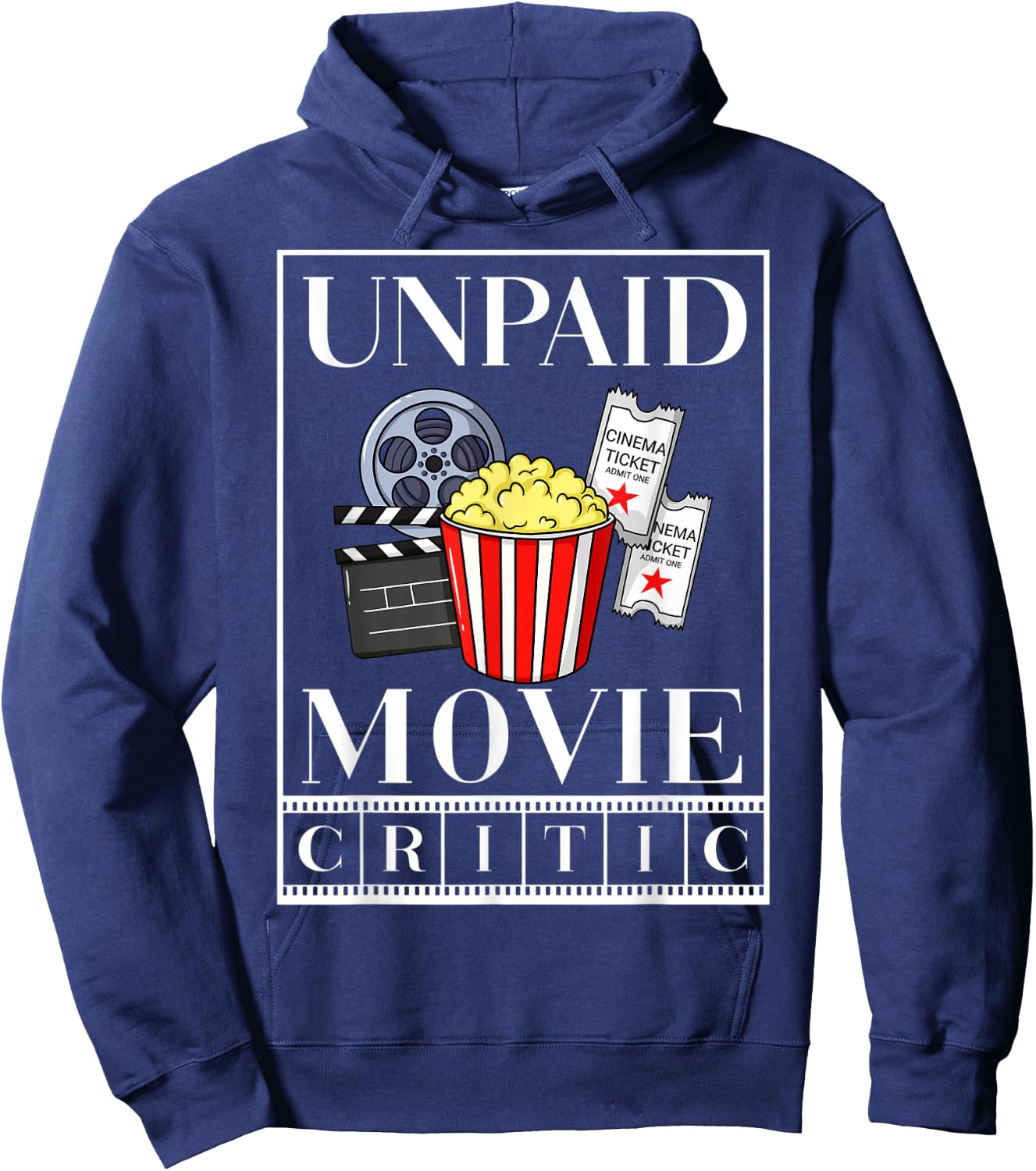Cinema Watching Movie Watch Night Theater Popcorn Hoodie - Hoodie | Navy