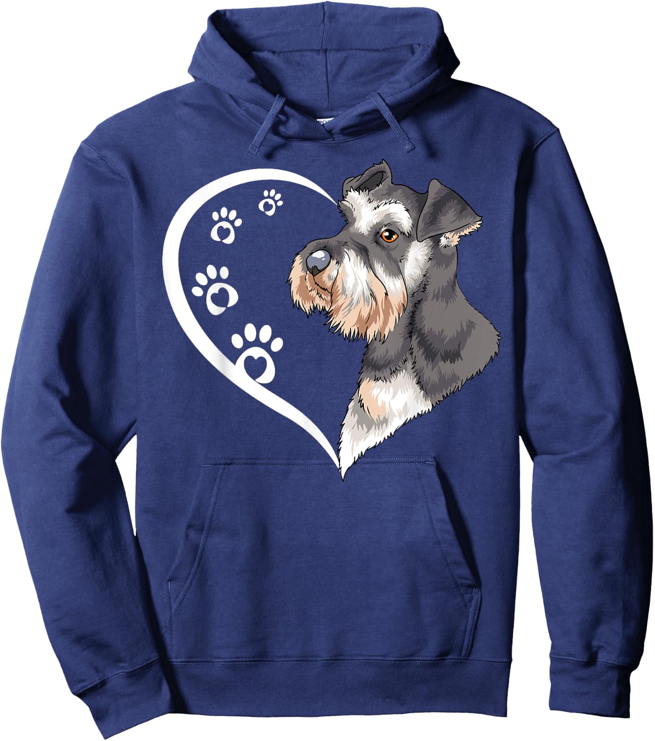 Miniature Schnauzer Shirts Girls Kids Heart Cute Hoodie - Hoodie | Navy