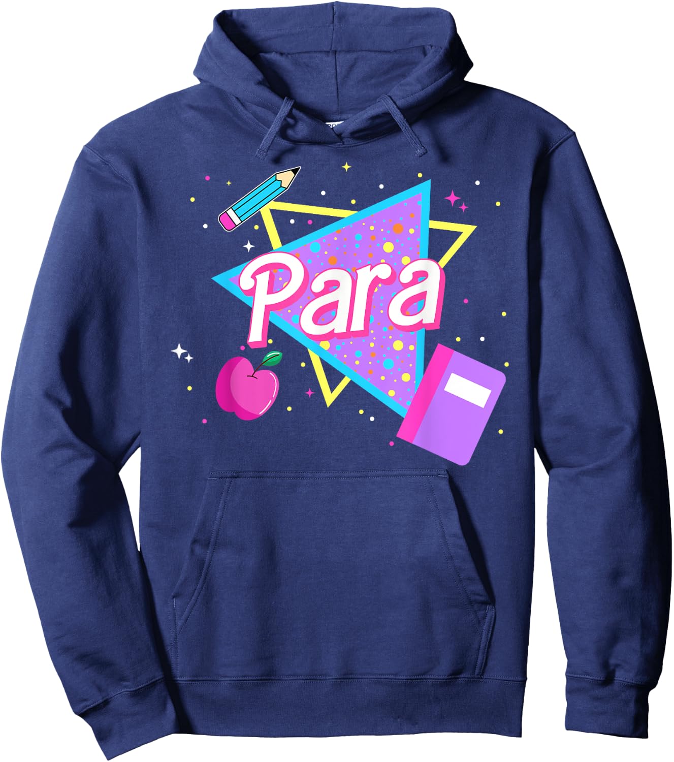 Cute Paraprofessional Shirt 80's 90's Style Retro Old School Hoodie - Hoodie | Navy