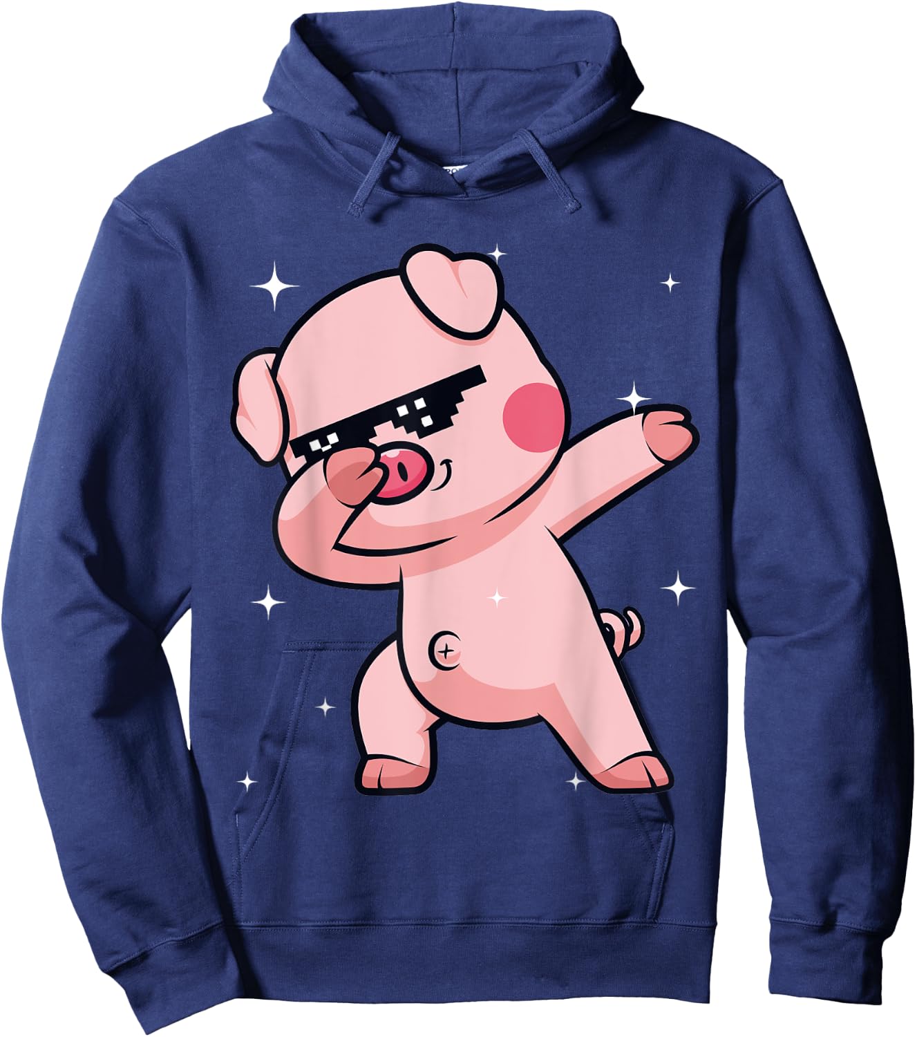 Men Women Kids Funny Pig Dabbing Animals Wildlife Parties Hoodie - Hoodie | Navy