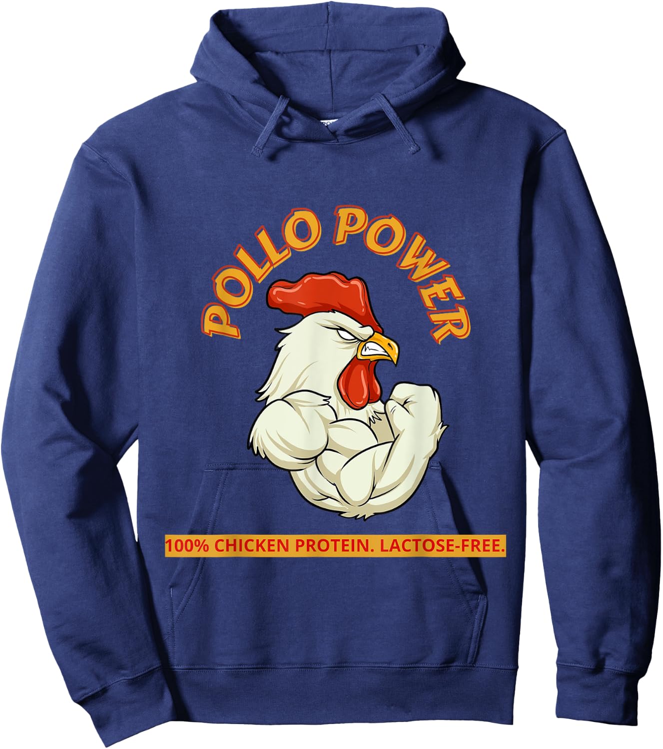Pollo Power Funny Chicken Gym Men Women Workout Hoodie - Hoodie | Navy