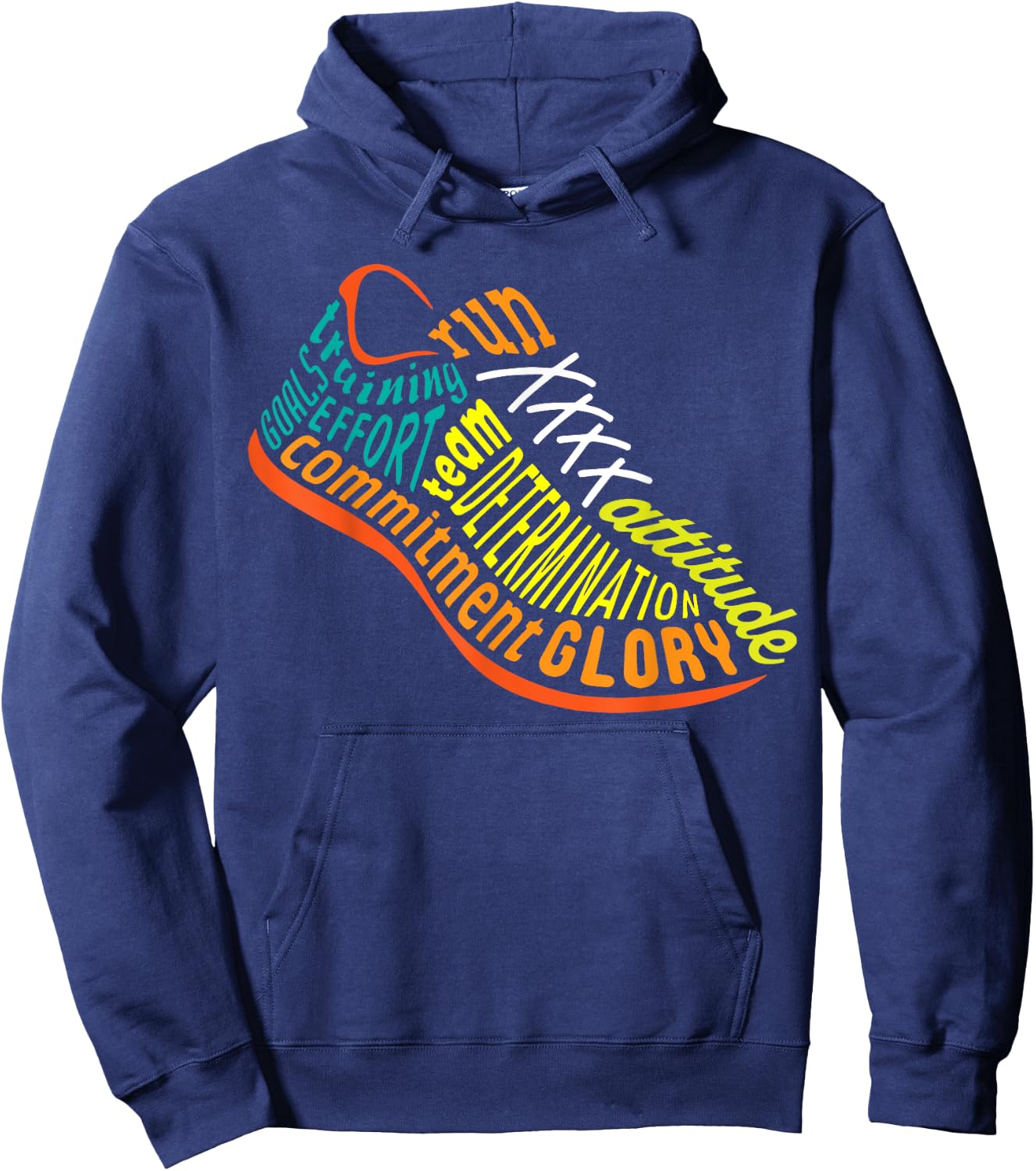 .-Runners-. Long Distance Runner XC Running Cross Country Training , Small, Black Hoodie - Hoodie | Navy