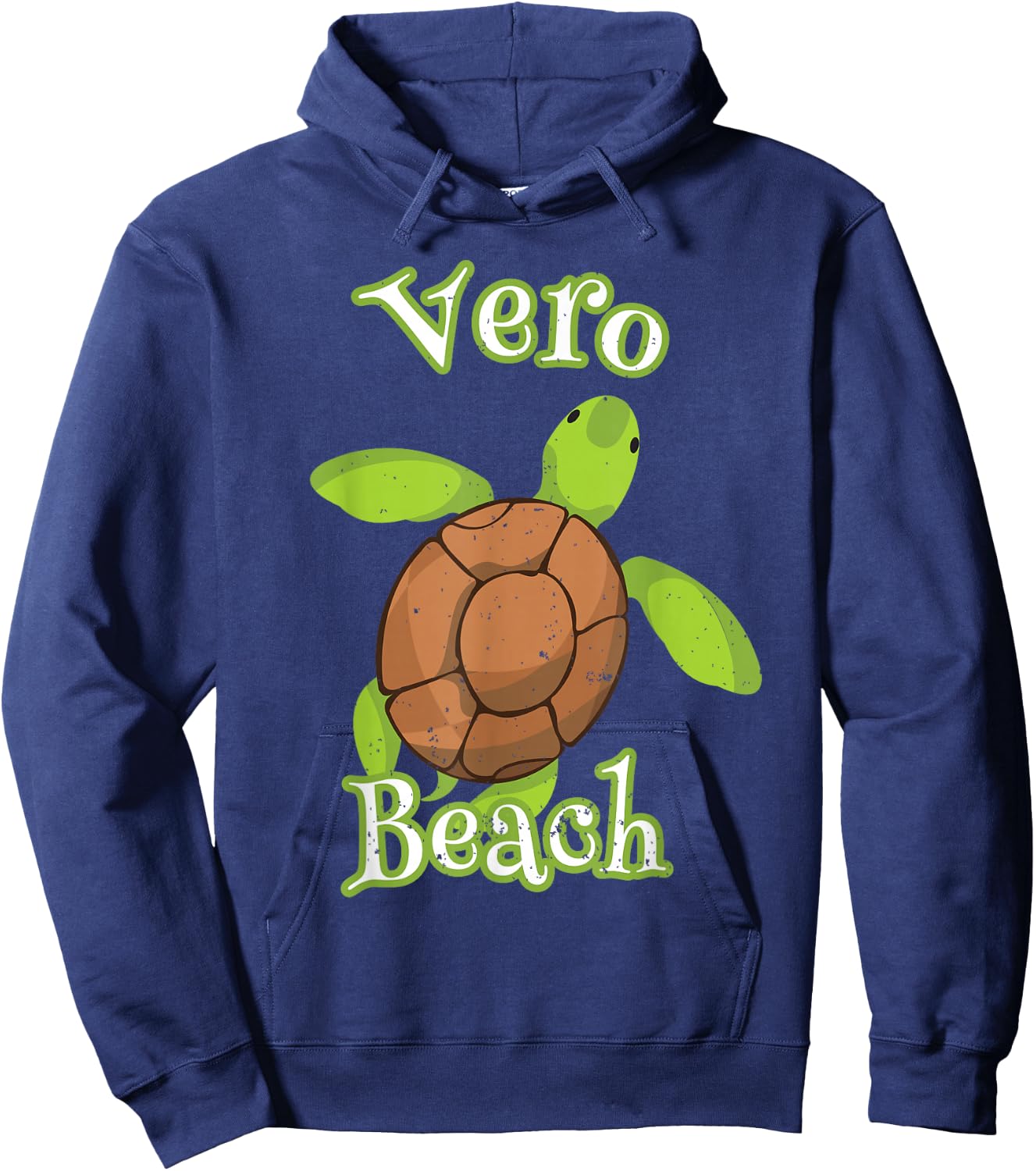 Vero Beach Florida Wildlife Cute Loggerhead Turtle Vacation Hoodie - Hoodie | Navy