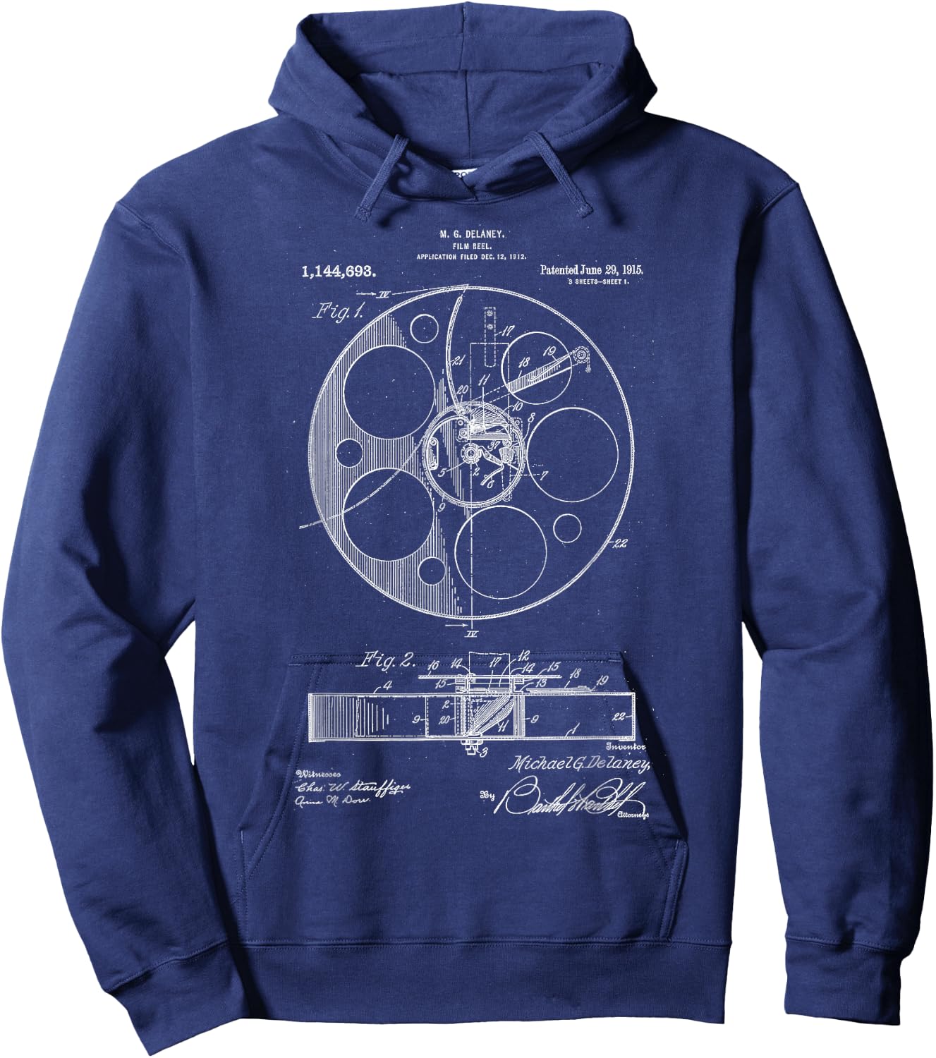 Film Roll Patent Vintage Retro Filmmaker Gift Film Hoodie - Hoodie | Navy