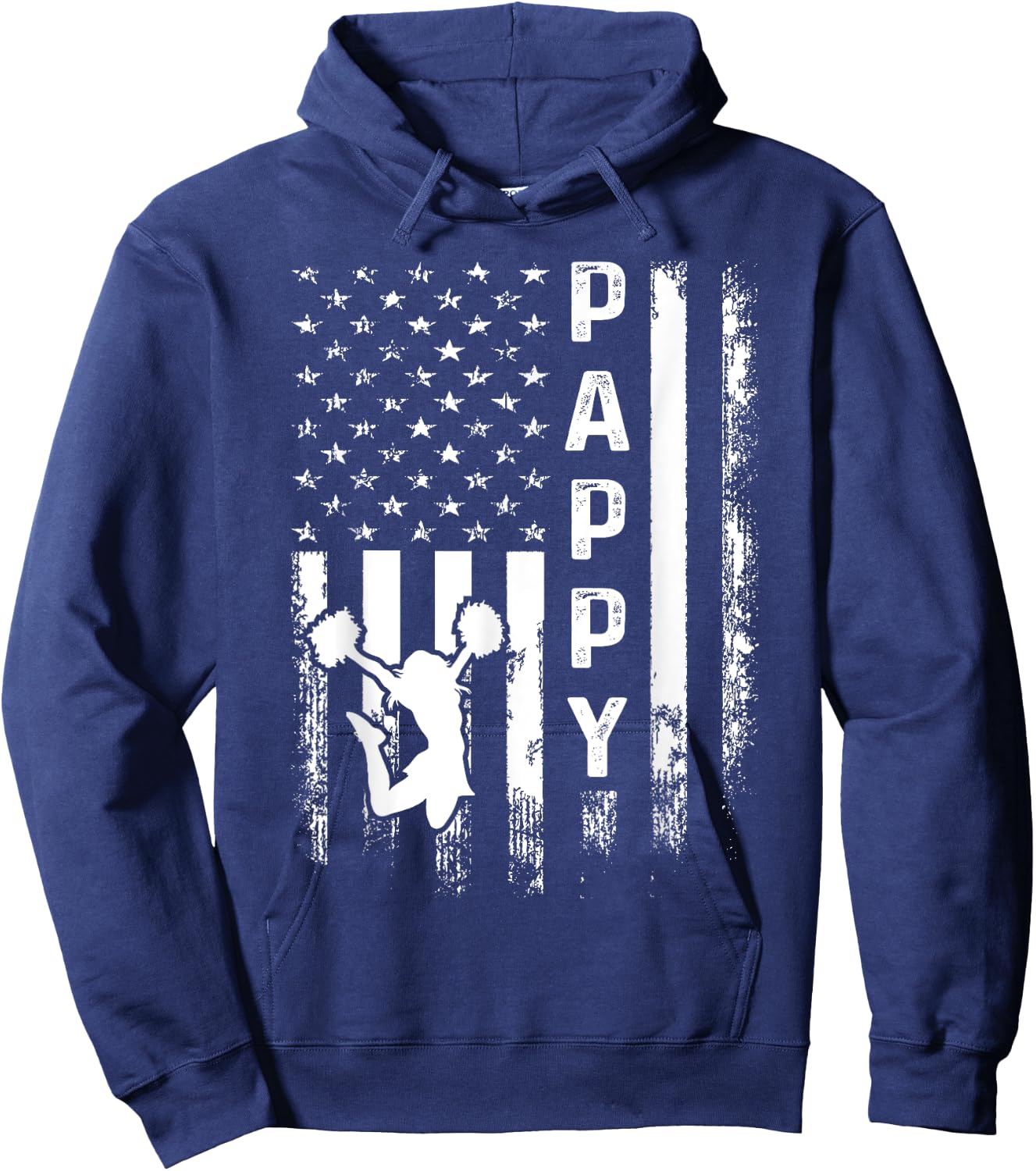 Cheer Pappy American Flag Cheerleading Cheerleader Hoodie - Hoodie | Navy