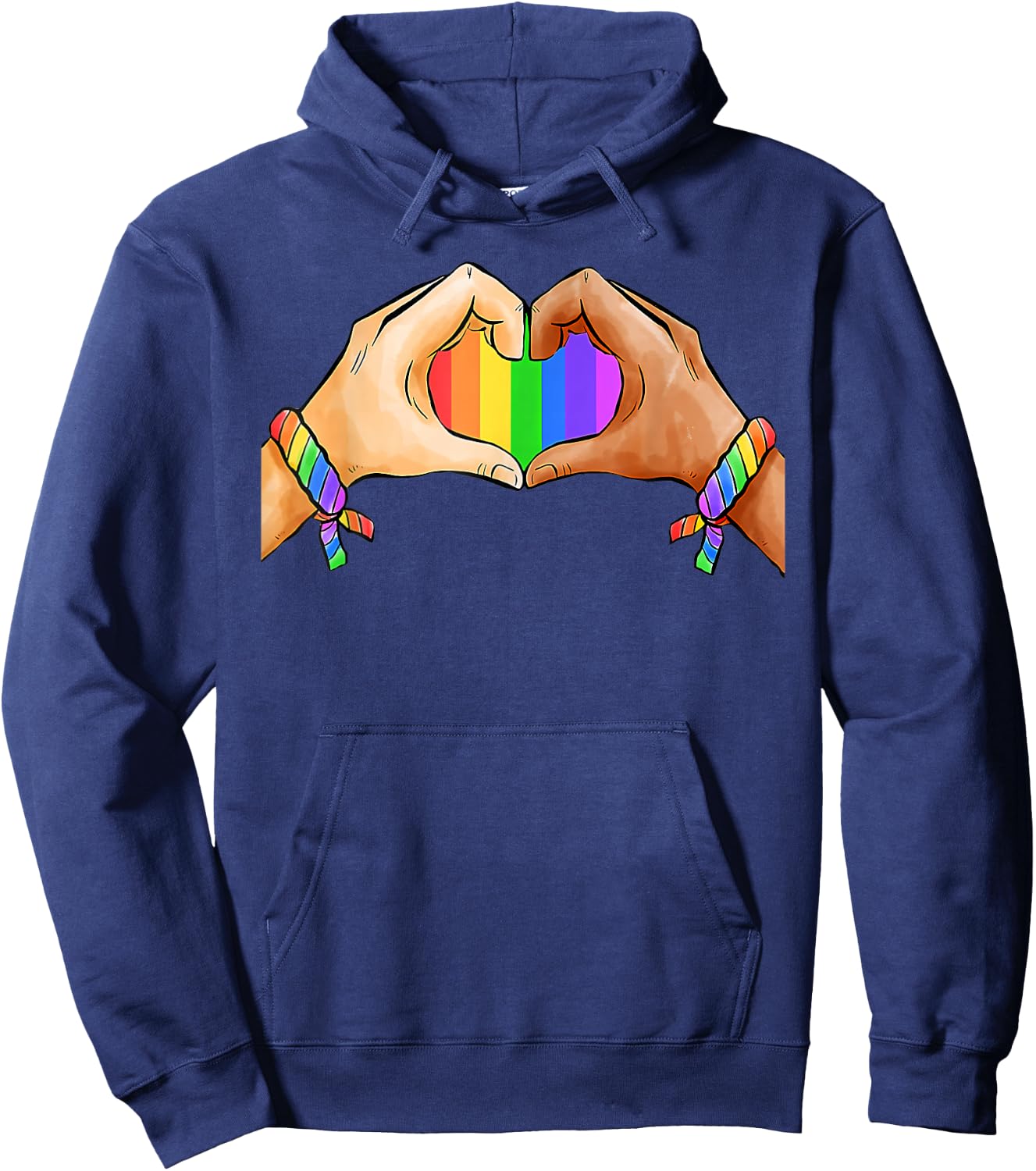 Gay Pride Clothing LGBT Rainbow Flag Heart Unity Hoodie - Hoodie | Navy