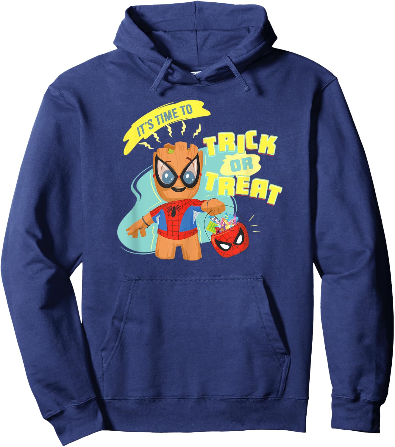 Marvel Groot in Spider-Man Costume Trick or Treat Halloween Hoodie - Hoodie | Navy