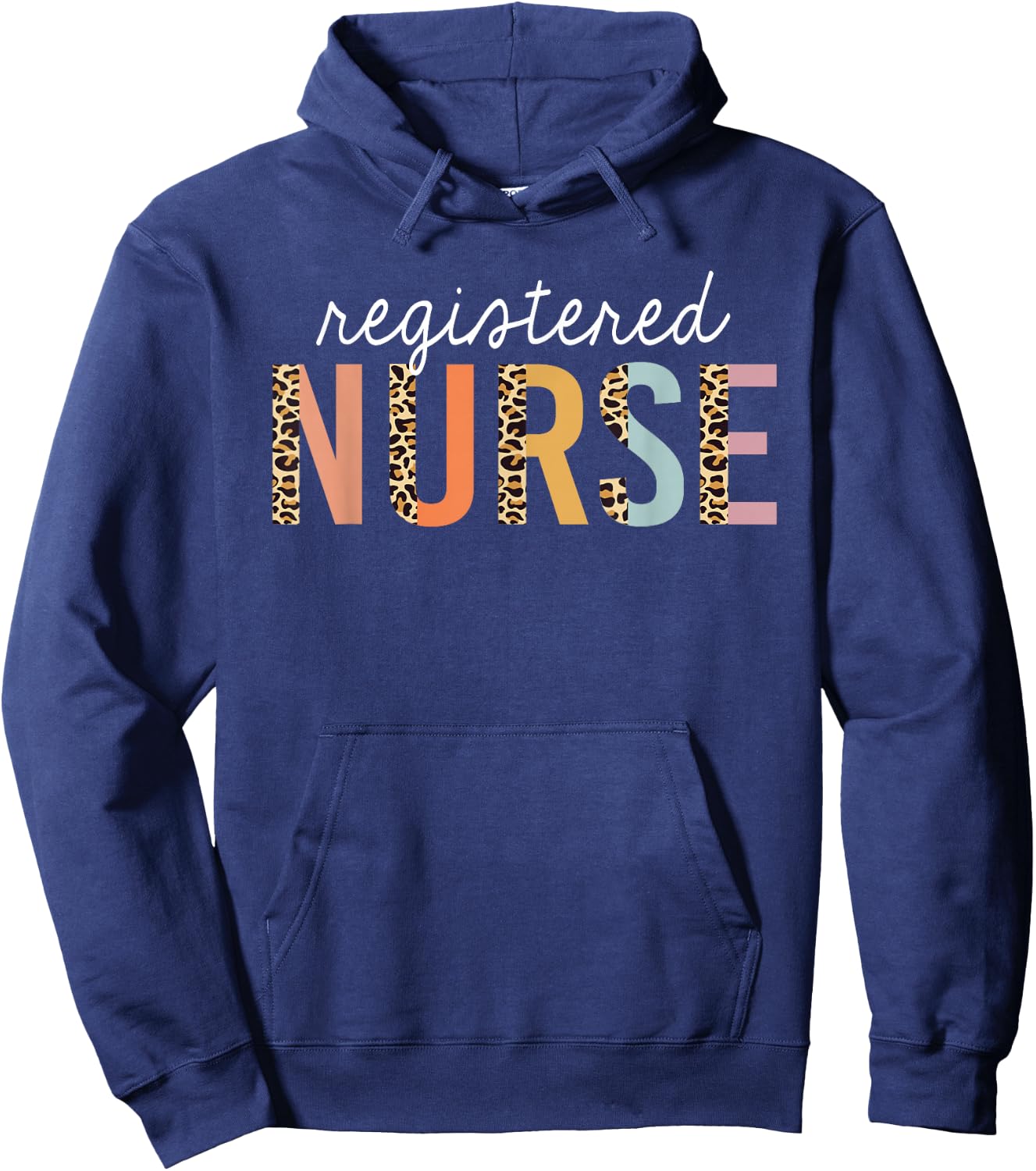 RN Nurse Leopard Print Registered Nurse Nursing School Women Hoodie - Hoodie | Navy