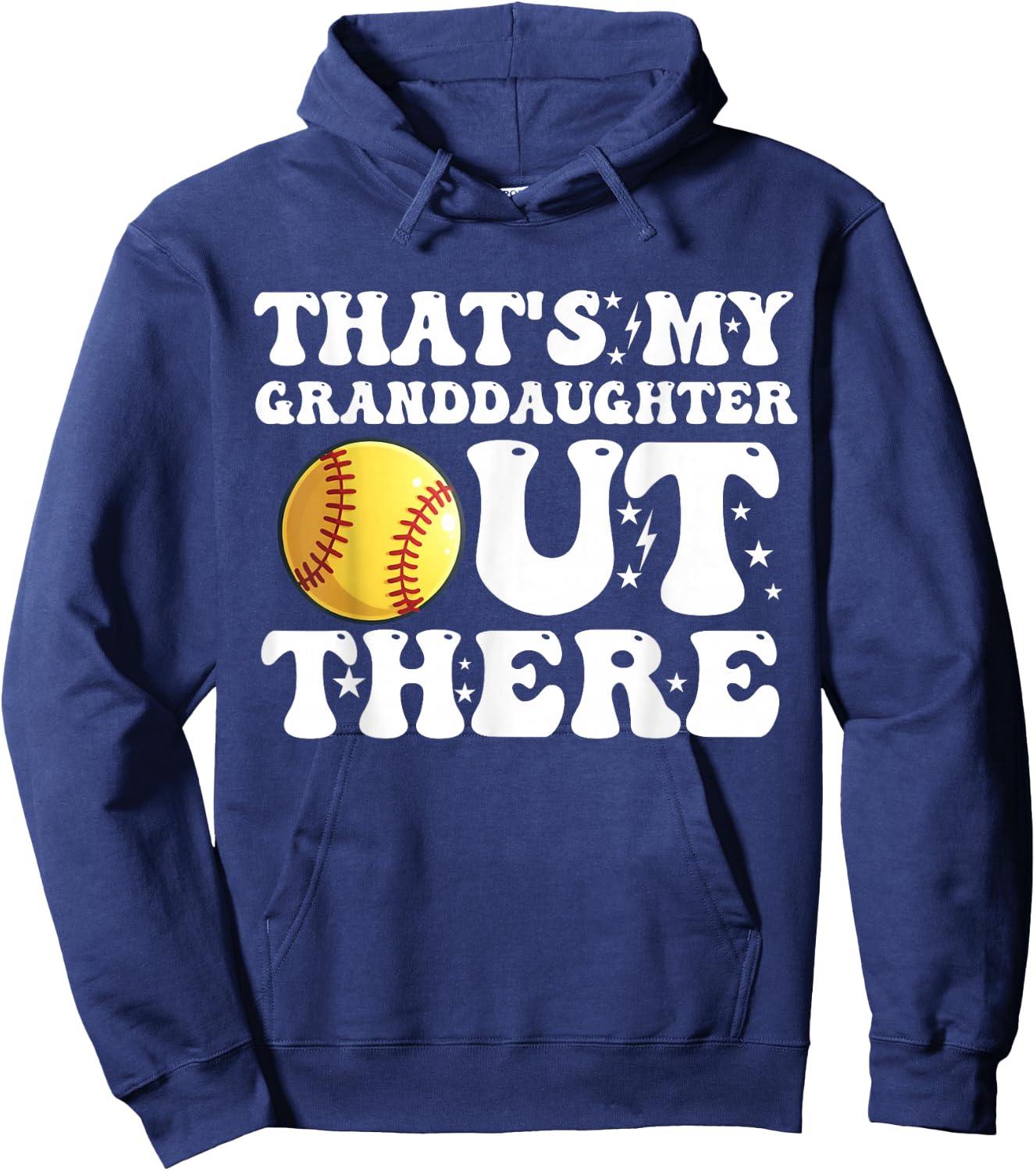 That's My Granddaughter Out There Softball Grandpa Grandma Hoodie - Hoodie | Navy