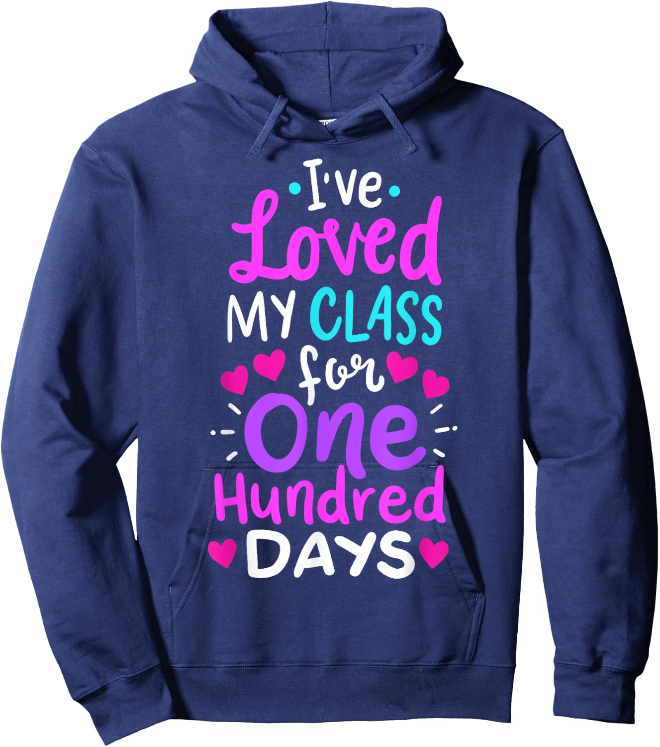 100th Day Of School Teacher Men Women Girls Kids Hoodie - Hoodie | Navy