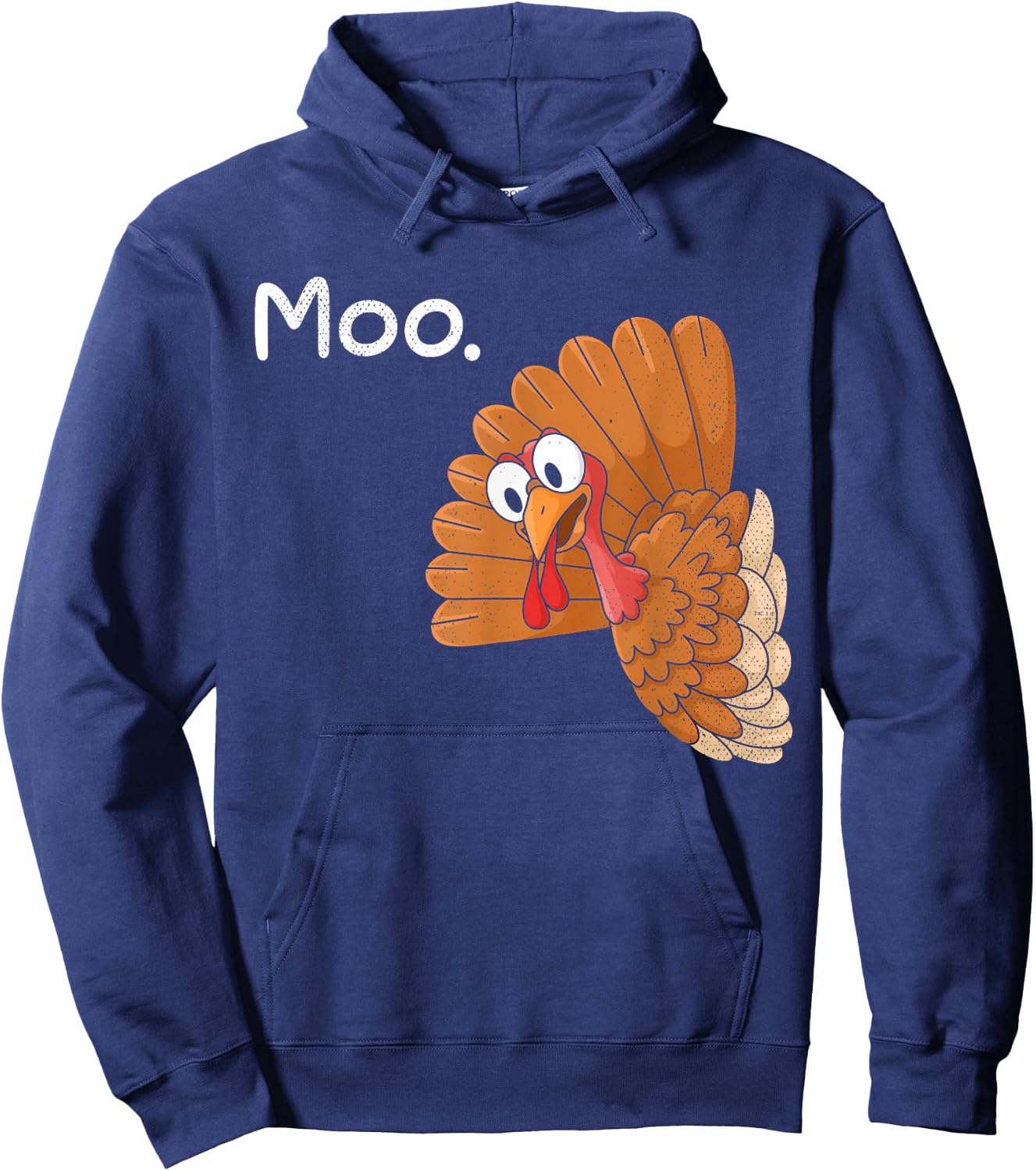 Funny Thanksgiving Turkey Moo I'm A Cow Men Women Kids Hoodie - Hoodie | Navy