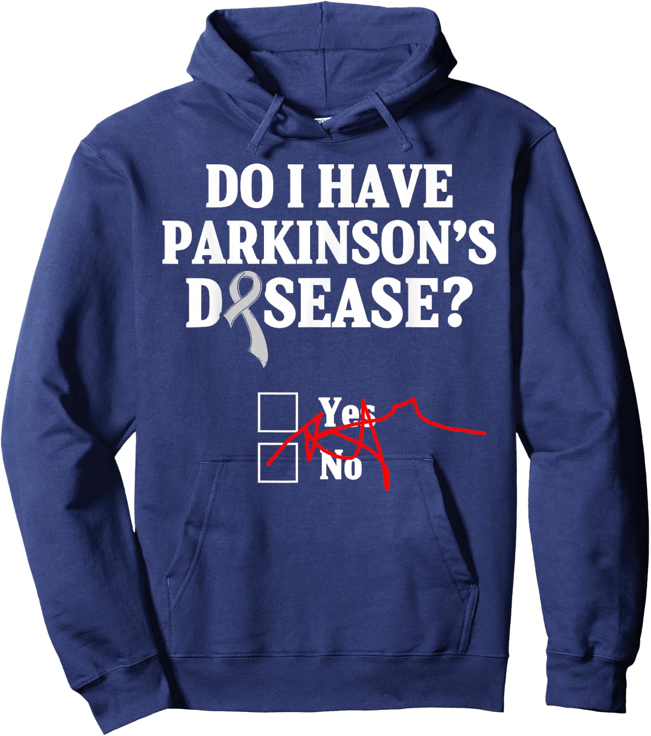 Parkinsons Disease Awareness Yes No Warrior Survivor Hoodie - Hoodie | Navy