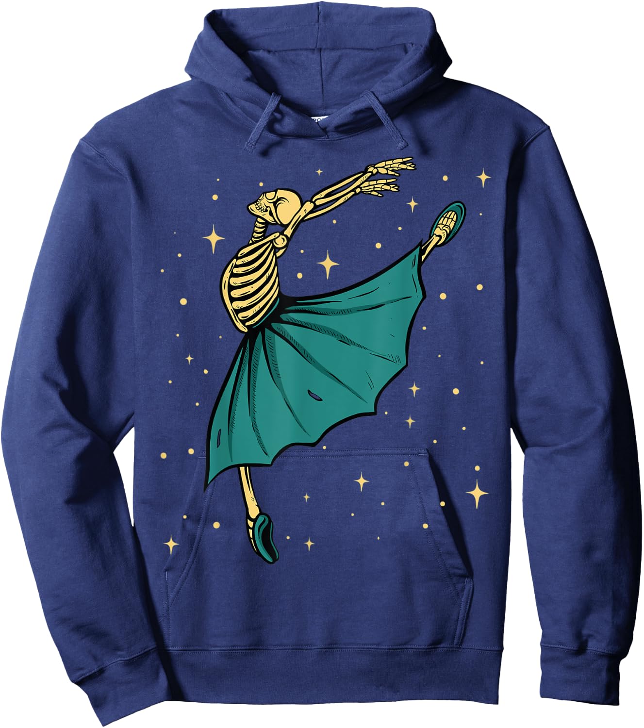 Beautiful Dancing skeleton woman Ballet dance Halloween 2021 Hoodie - Hoodie | Navy