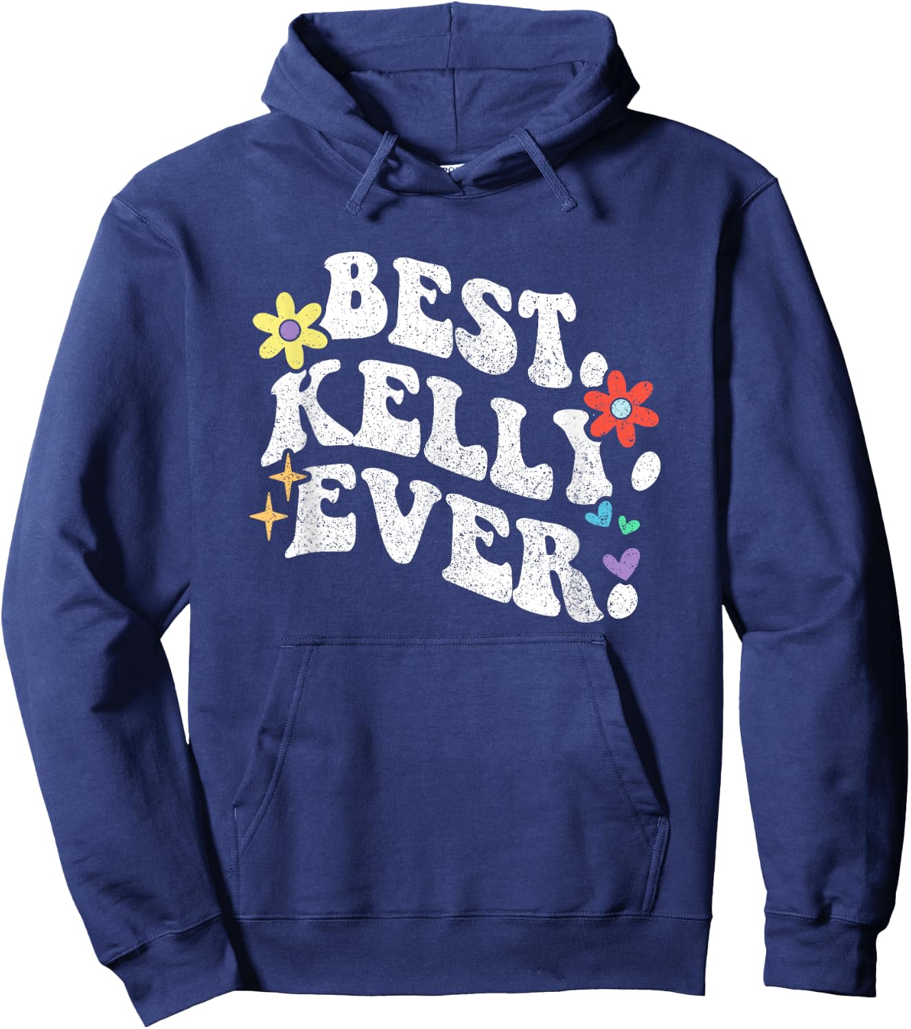 Retro Groovy Best Kelly Ever First Name Mother's Day Girl Hoodie - Hoodie | Navy