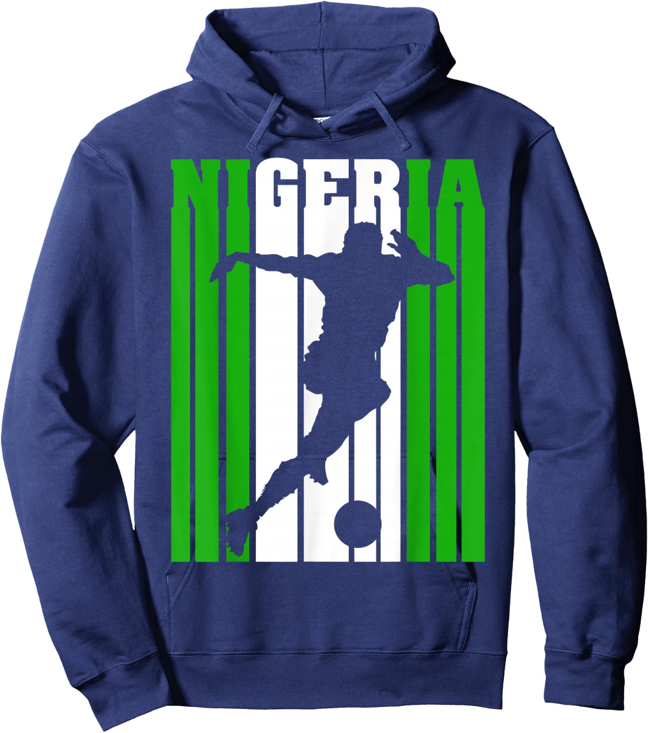 Nigeria Nigerian Flag Soccer Football Hoodie - Hoodie | Navy