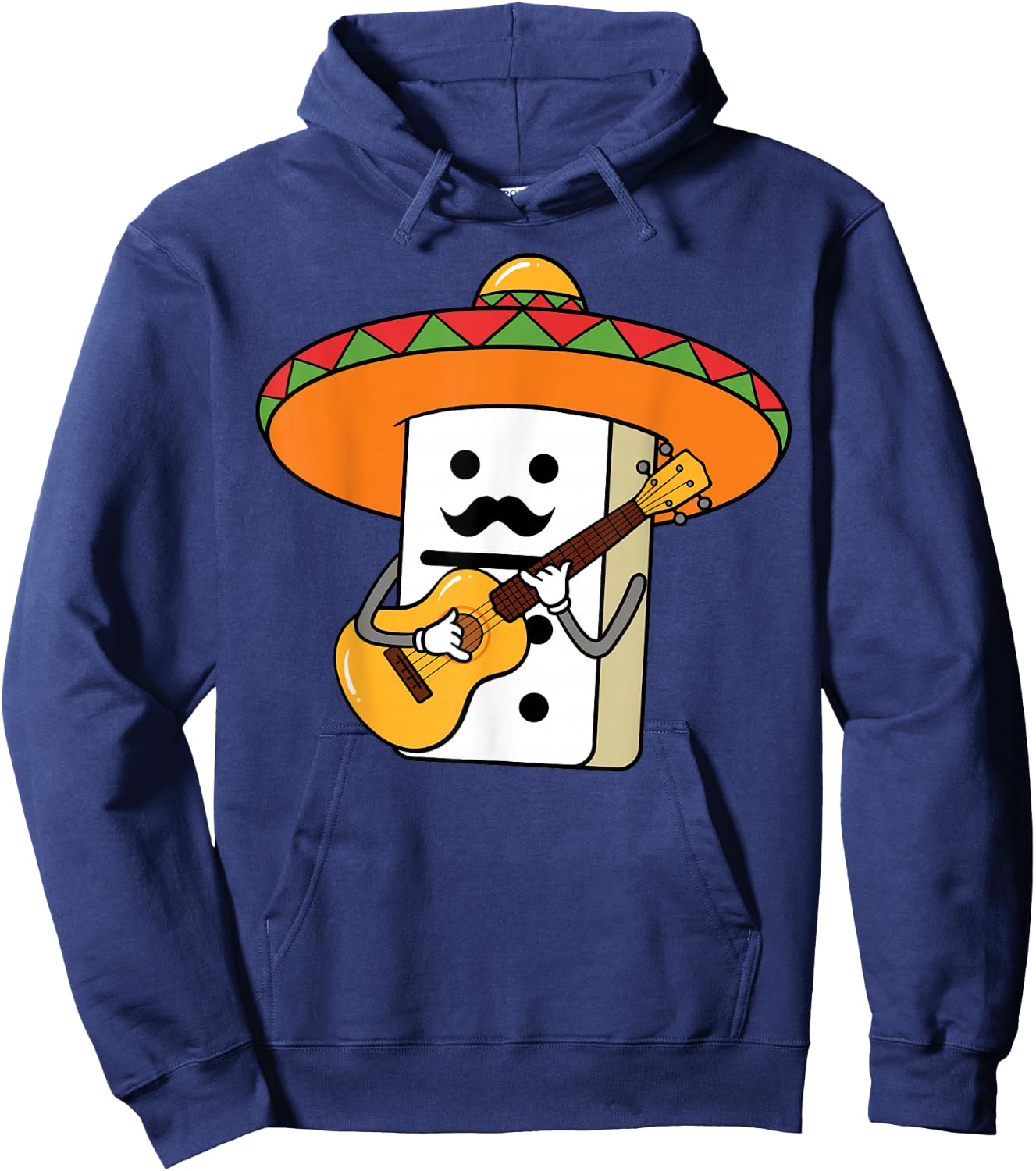 Mexican Train Domino Playing Guitar With Sombrero Hoodie - Hoodie | Navy