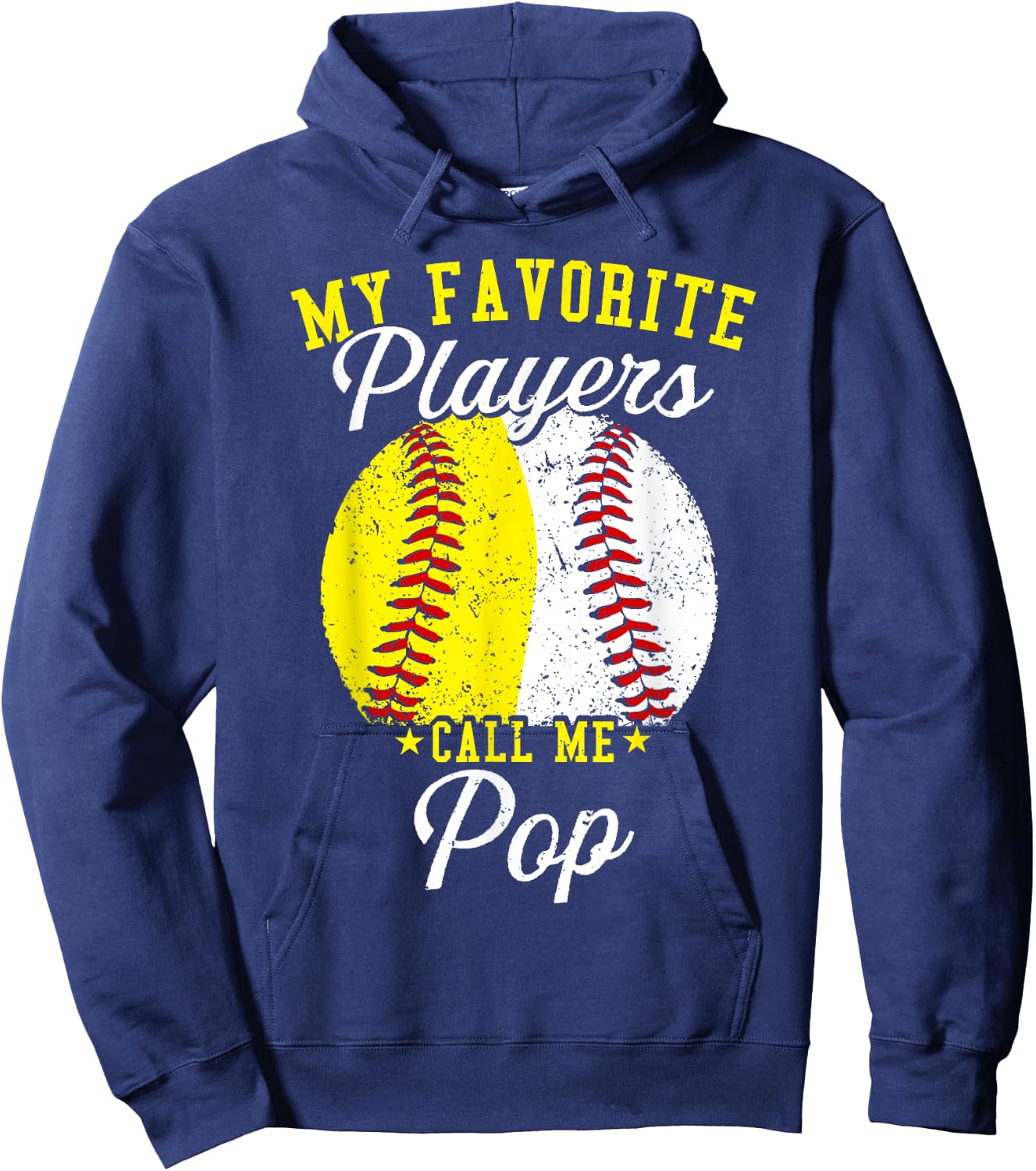 Funny My Favorite Baseball Softball Player Calls Me Pop Hoodie - Hoodie | Navy