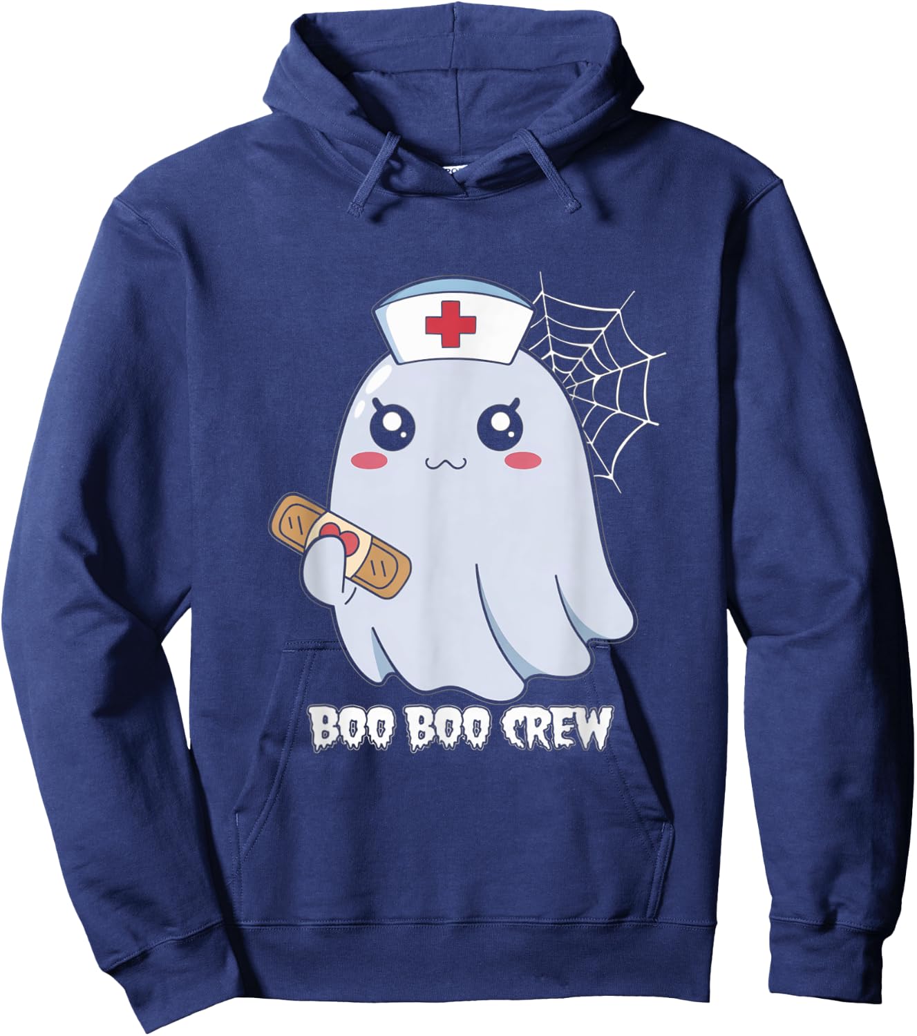 Funny Boo Boo Crew Ghost Nurse Paramedic Halloween Party Hoodie - Hoodie | Navy