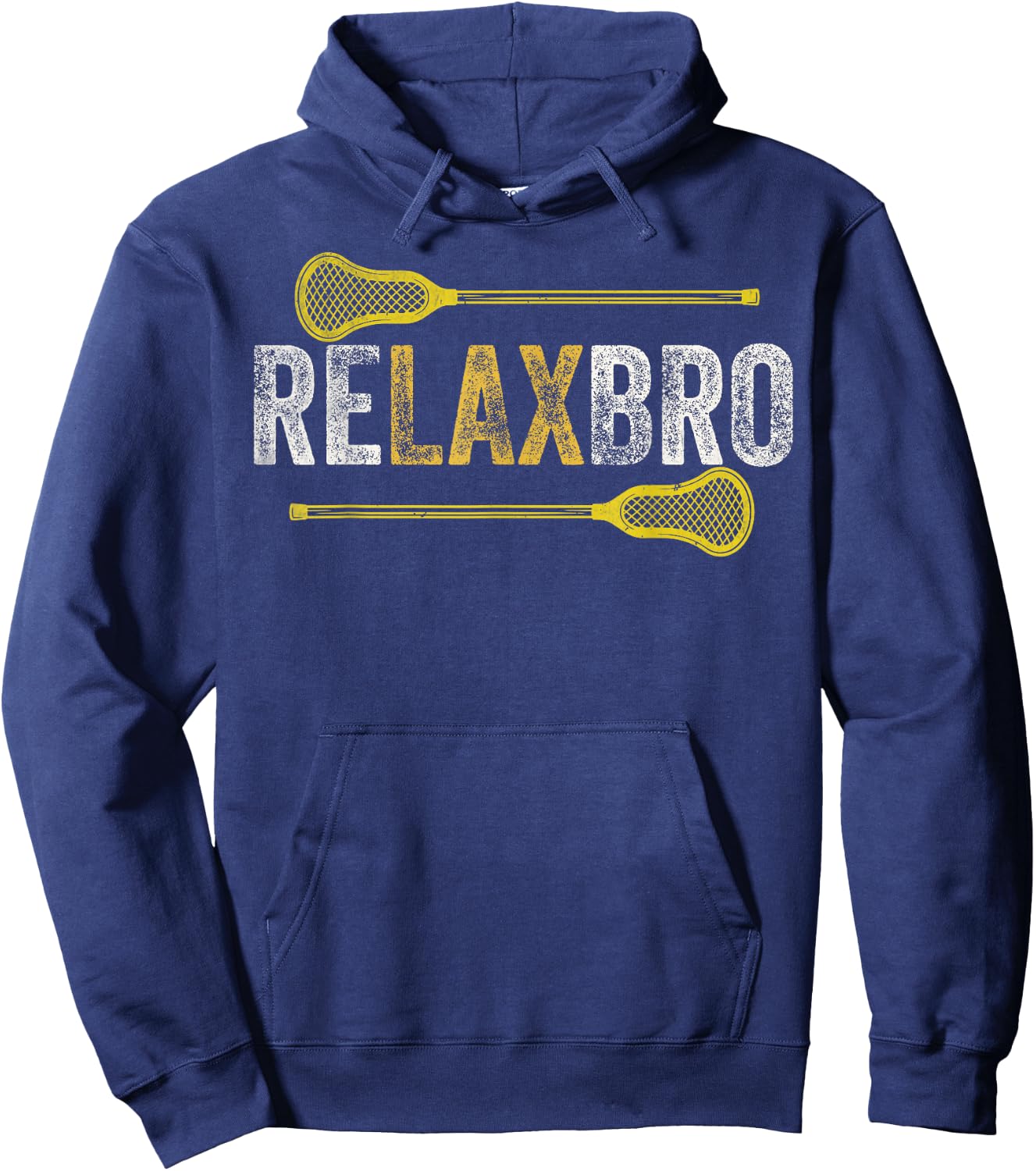 RELAX BRO Funny Lacrosse Player Lax Lover Joke Teen Boys Men Hoodie - Hoodie | Navy