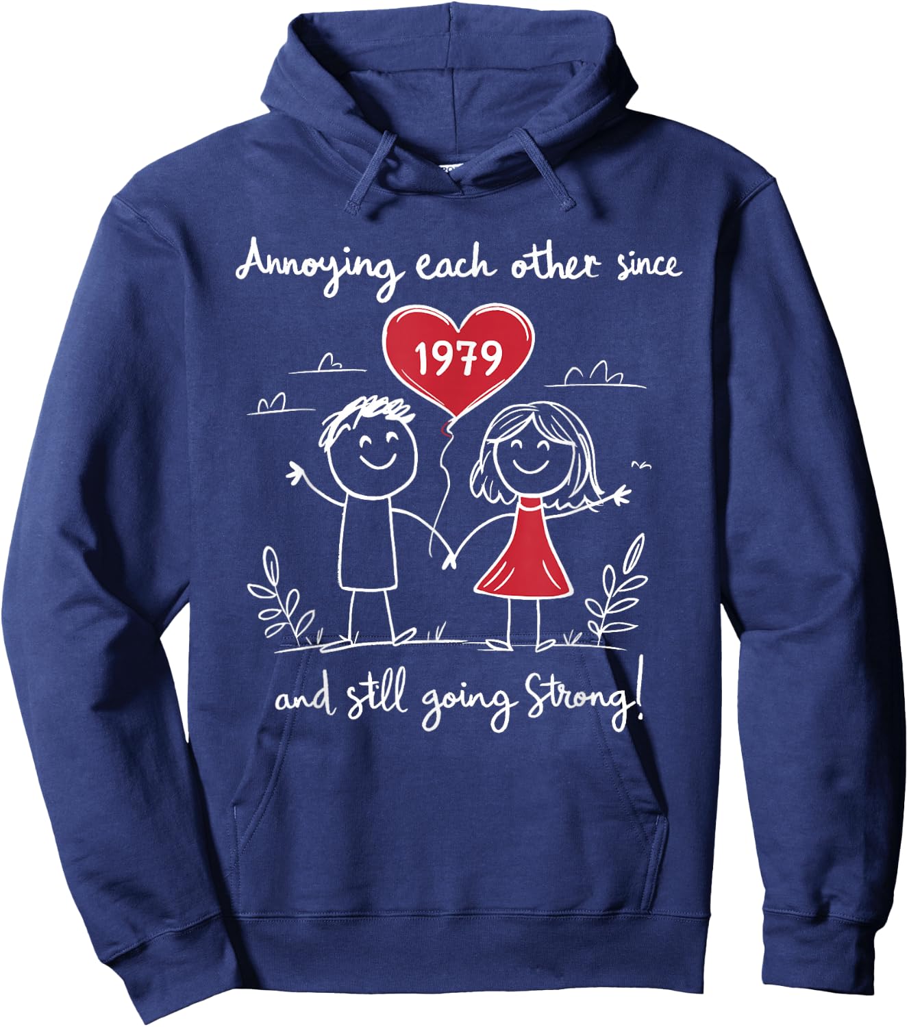 Annoying Each Other Since 1979 46th Wedding Anniversary Hoodie - Hoodie | Navy