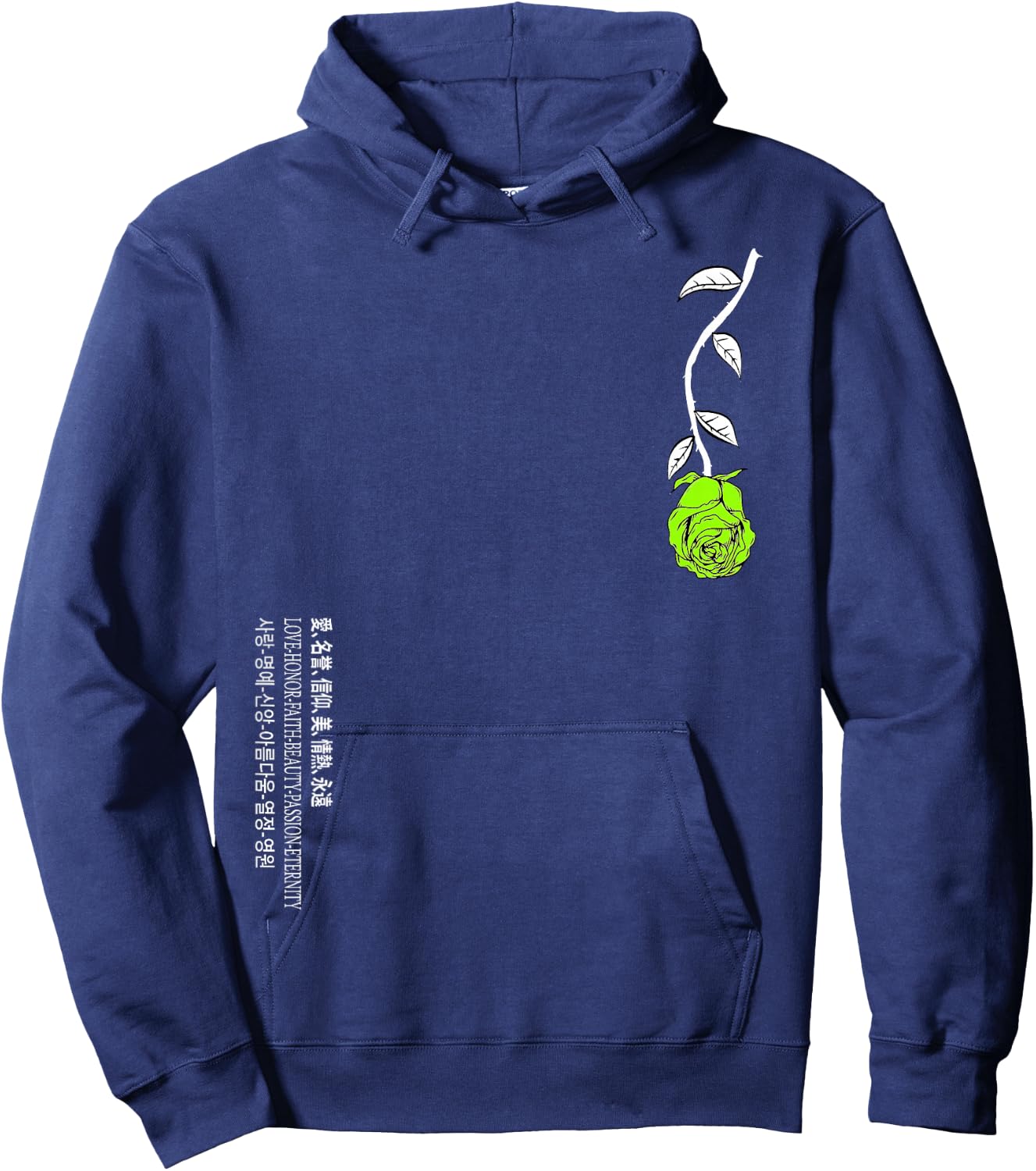Green Rose Never Lost In Translation Green Graphic Hoodie - Hoodie | Navy