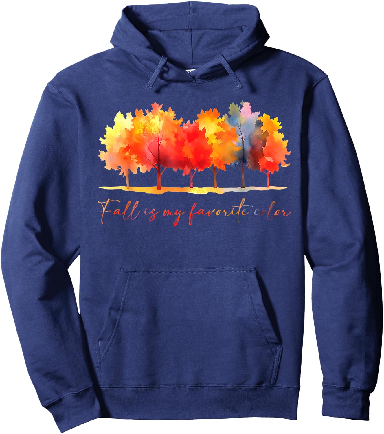 Fall is My Favorite Color Autumn Tree Line Fall Tree Hoodie - Hoodie | Navy